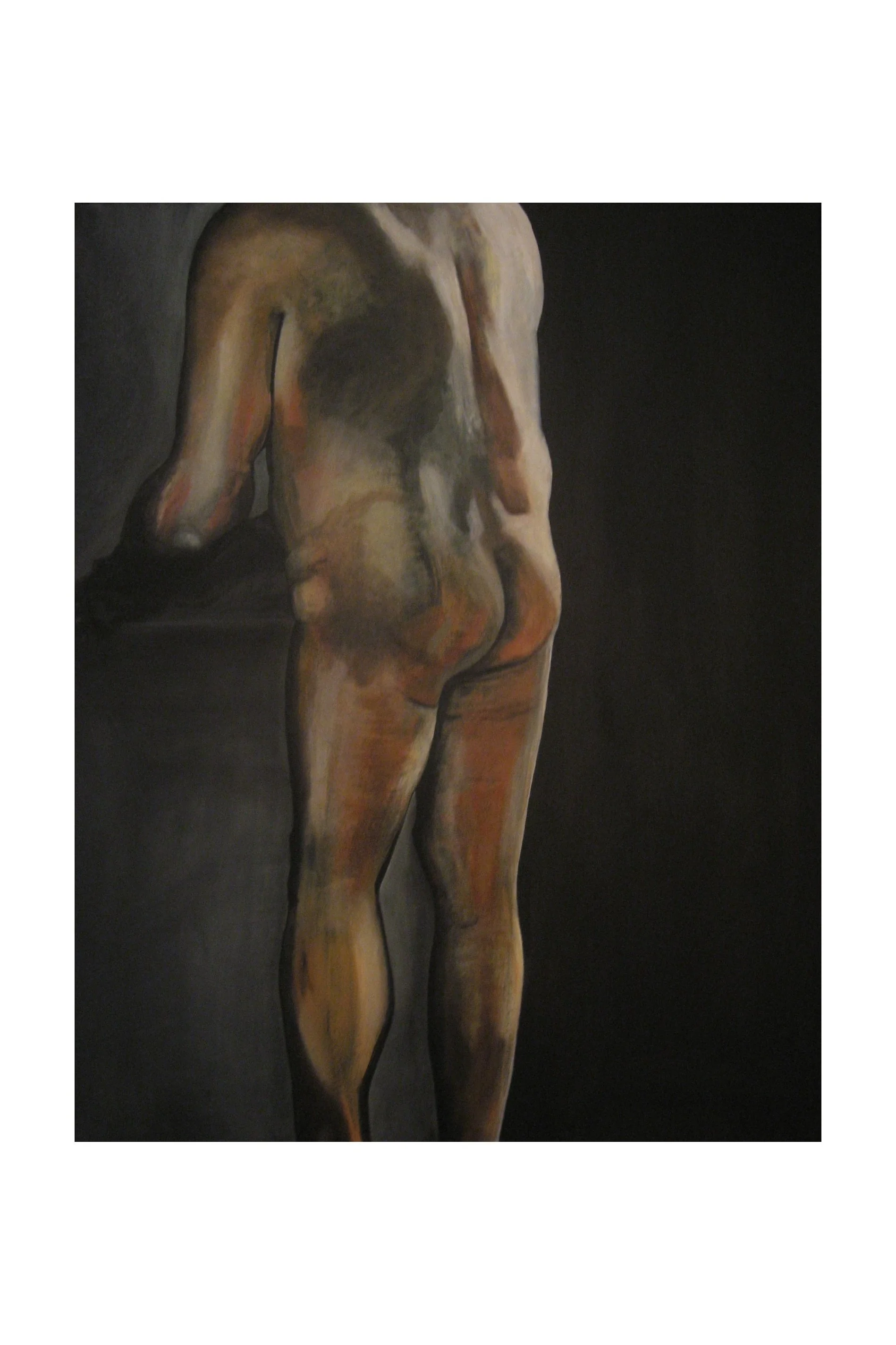 «Gammel mann tar oppvasken» Akryl på lerret. 100 x 80 cm. Solgt.