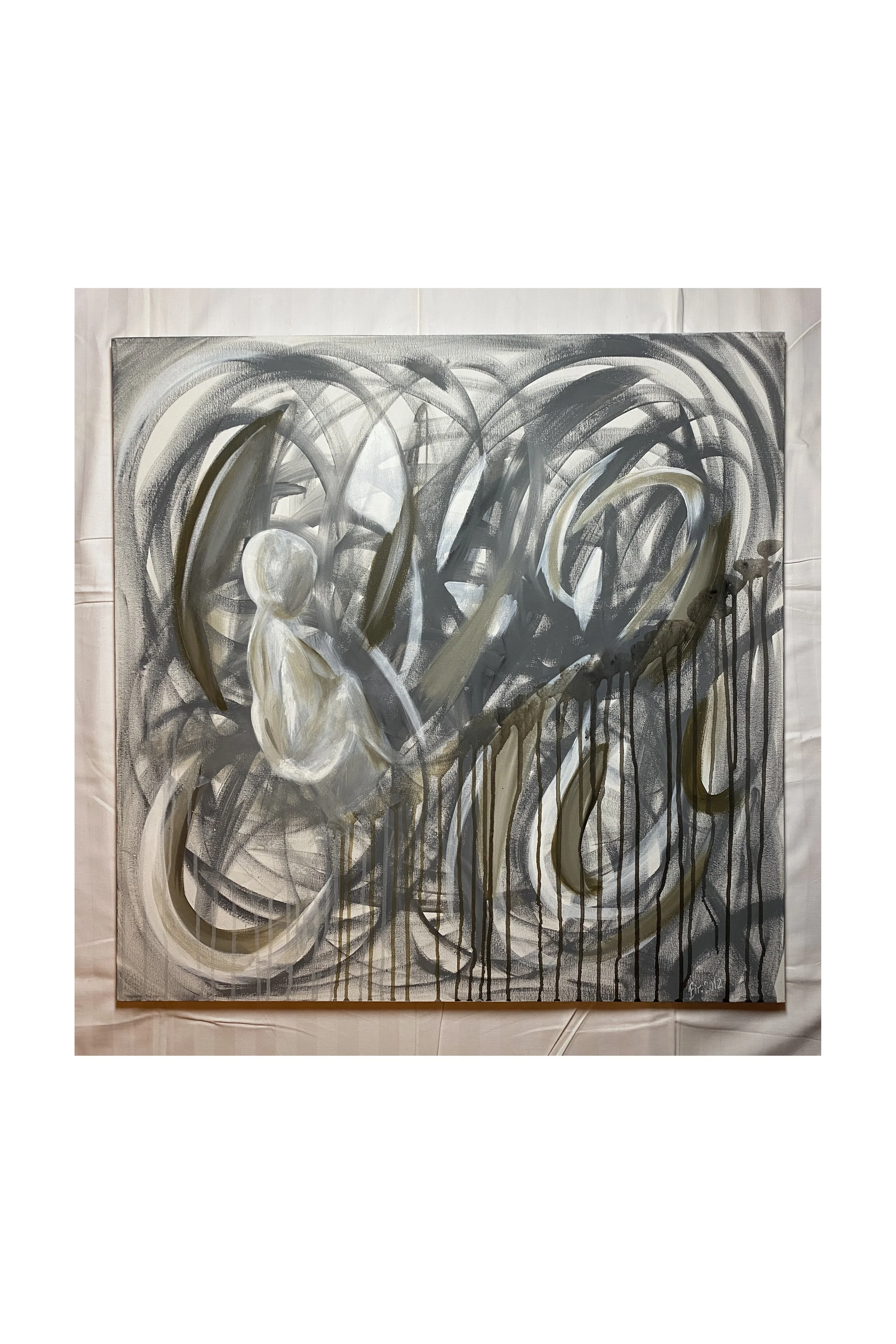 Tittel: "Calm life" Akryl på lerret. 90 x 90 cm.