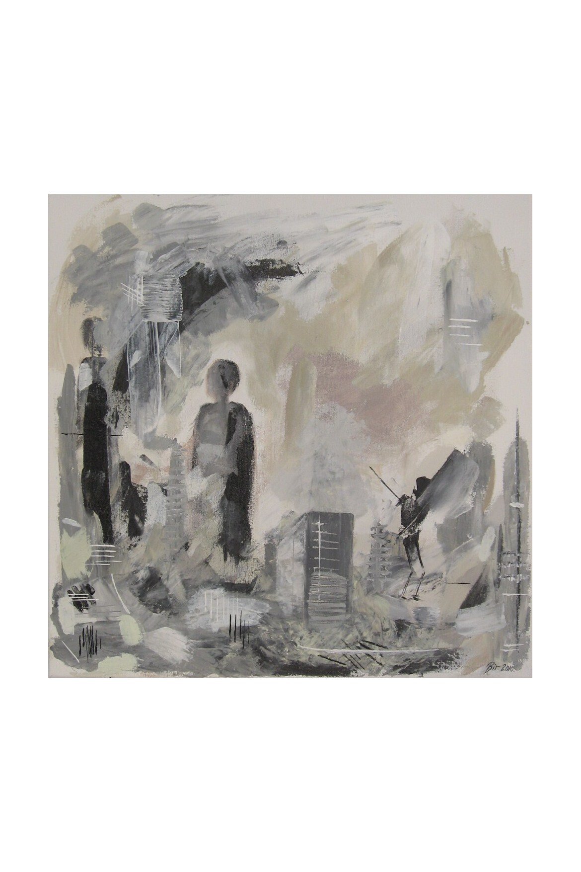 Tittel: "Golfspilleren". Akryl på lerret. 60 x 60 cm. Solgt.