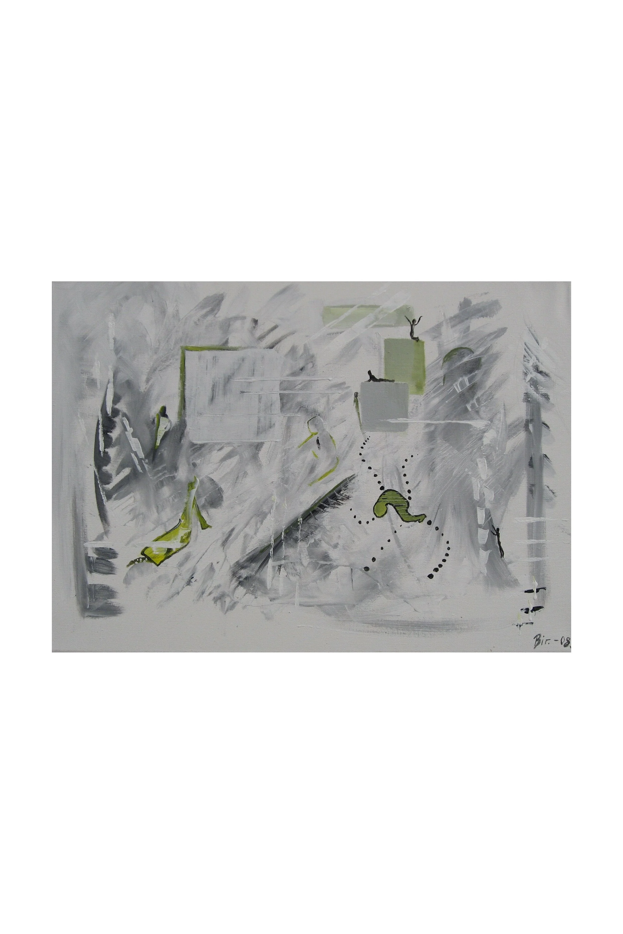 Tittel: "Inni der" Akryl på lerret. 60 x 40 cm.