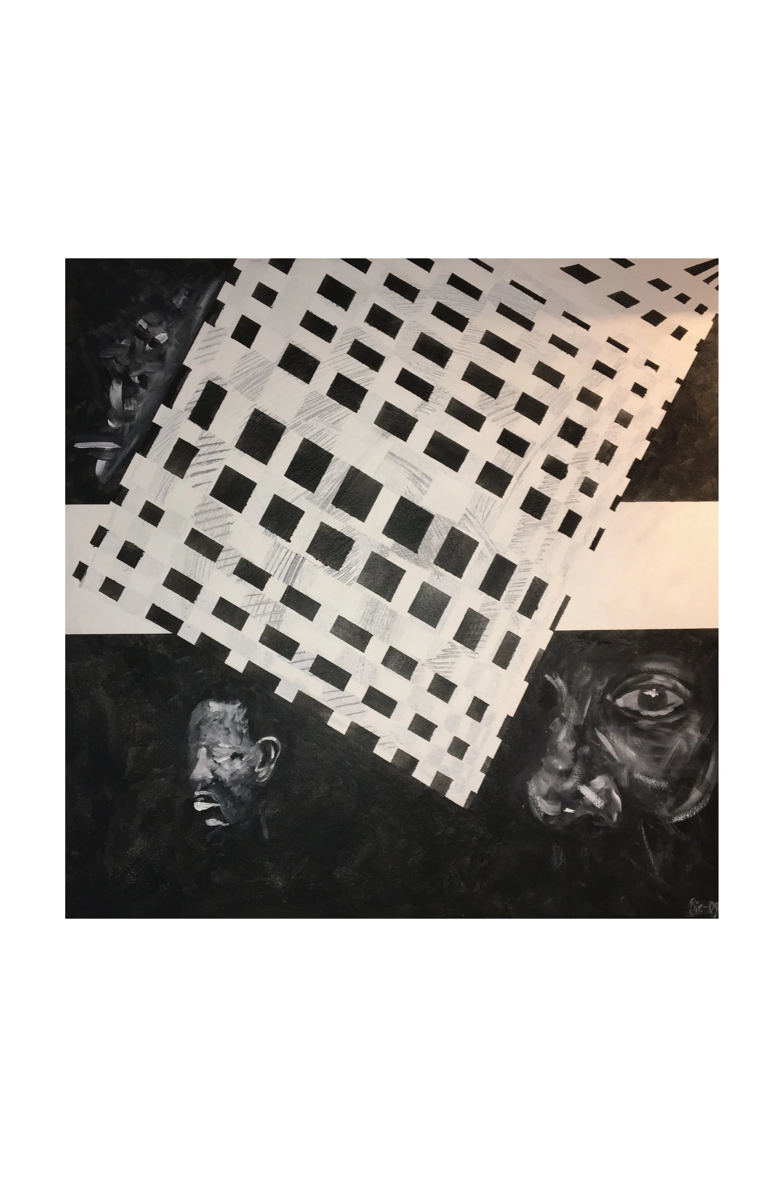 Tittel: "Verdens uroligheter" Oljemaling på lerret. 80 x 80 cm. Pris: 14 000 kr. Ta kontakt på mail hvis du ønsker å kjøpe.