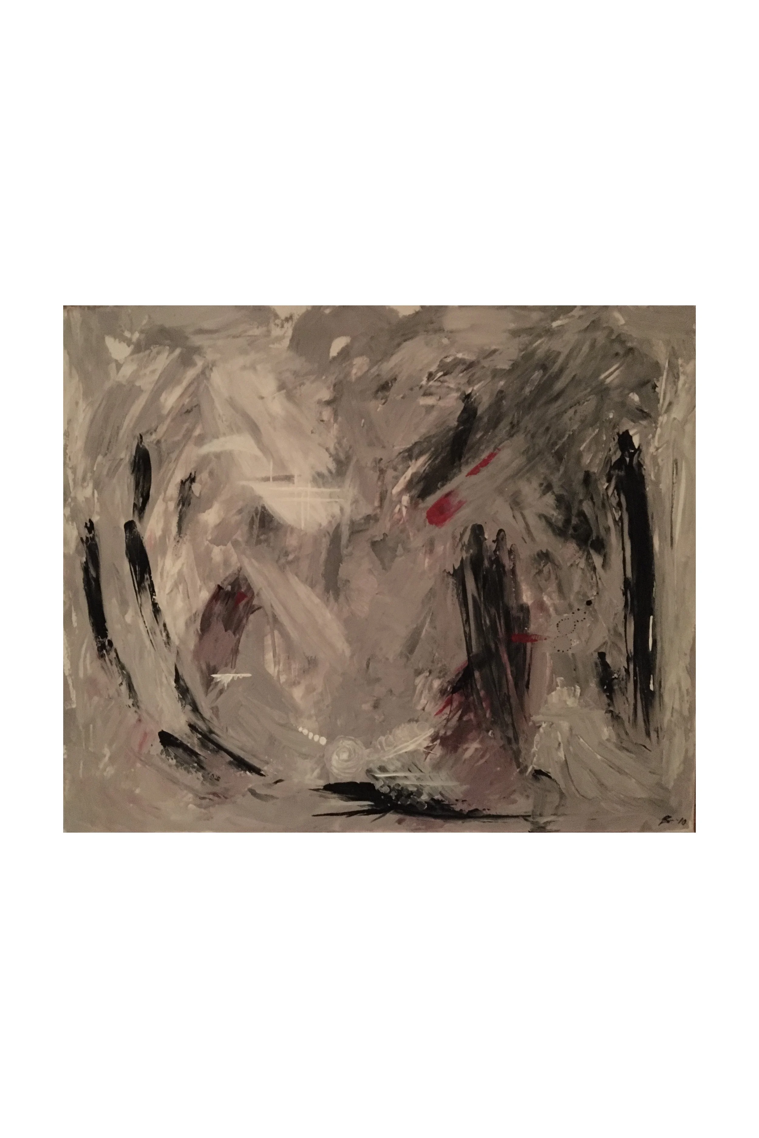 Tittel: "Abstrakt landskap"  Akryl på lerret. 50 x 40 cm.