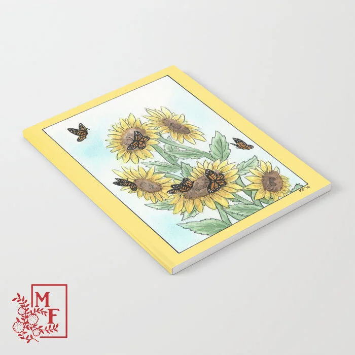 Monarch Sunflower - Yellow Notebook