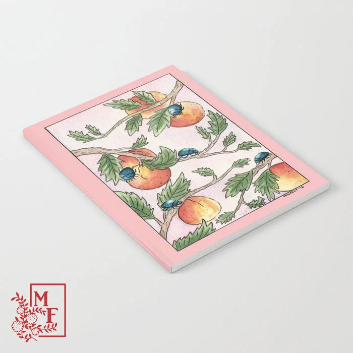 Peach Beetle - Pink Notebook