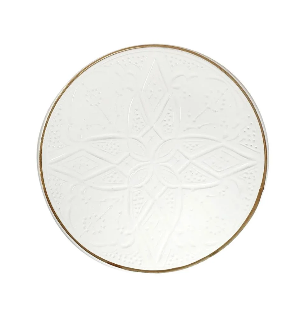 PLATO IMPRESIÓN BLANCO Y ORO | D26cm