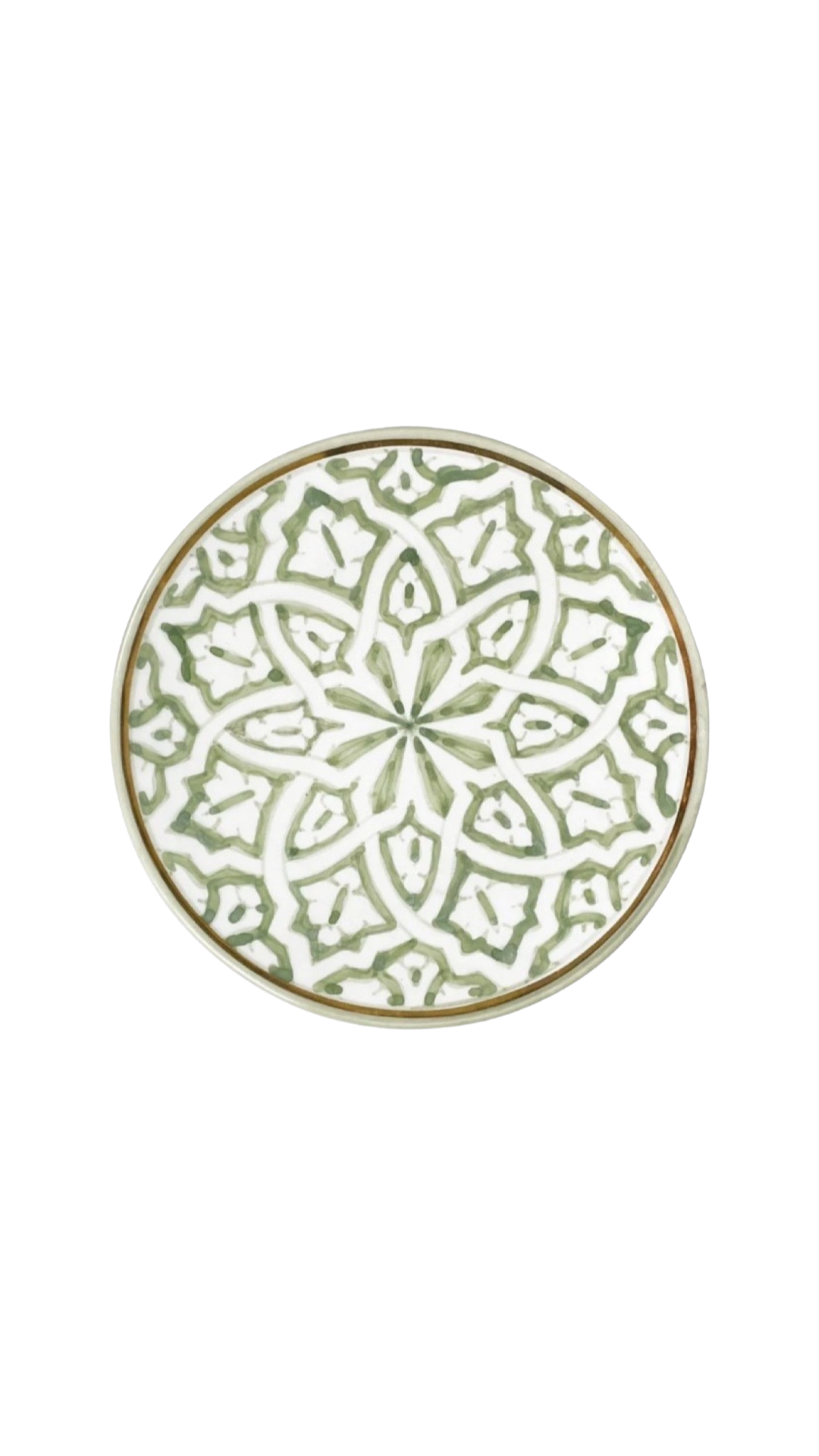 PLATO FASSIA VERDE MENTA Y ORO | D 26cm