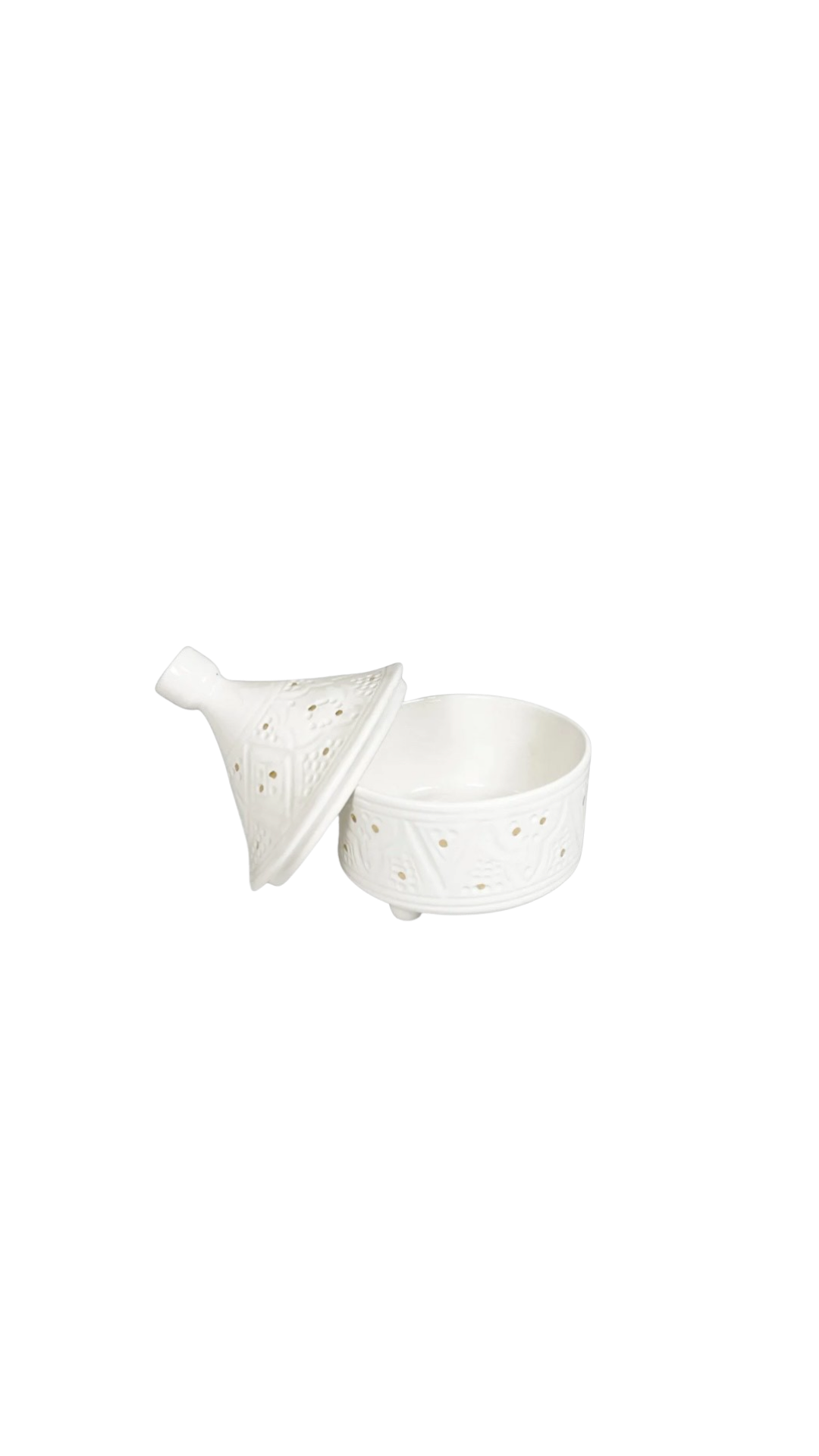 SALERO MINI TAJIN IMPRESIÓN BLANCO | D 21 x H 18 cm