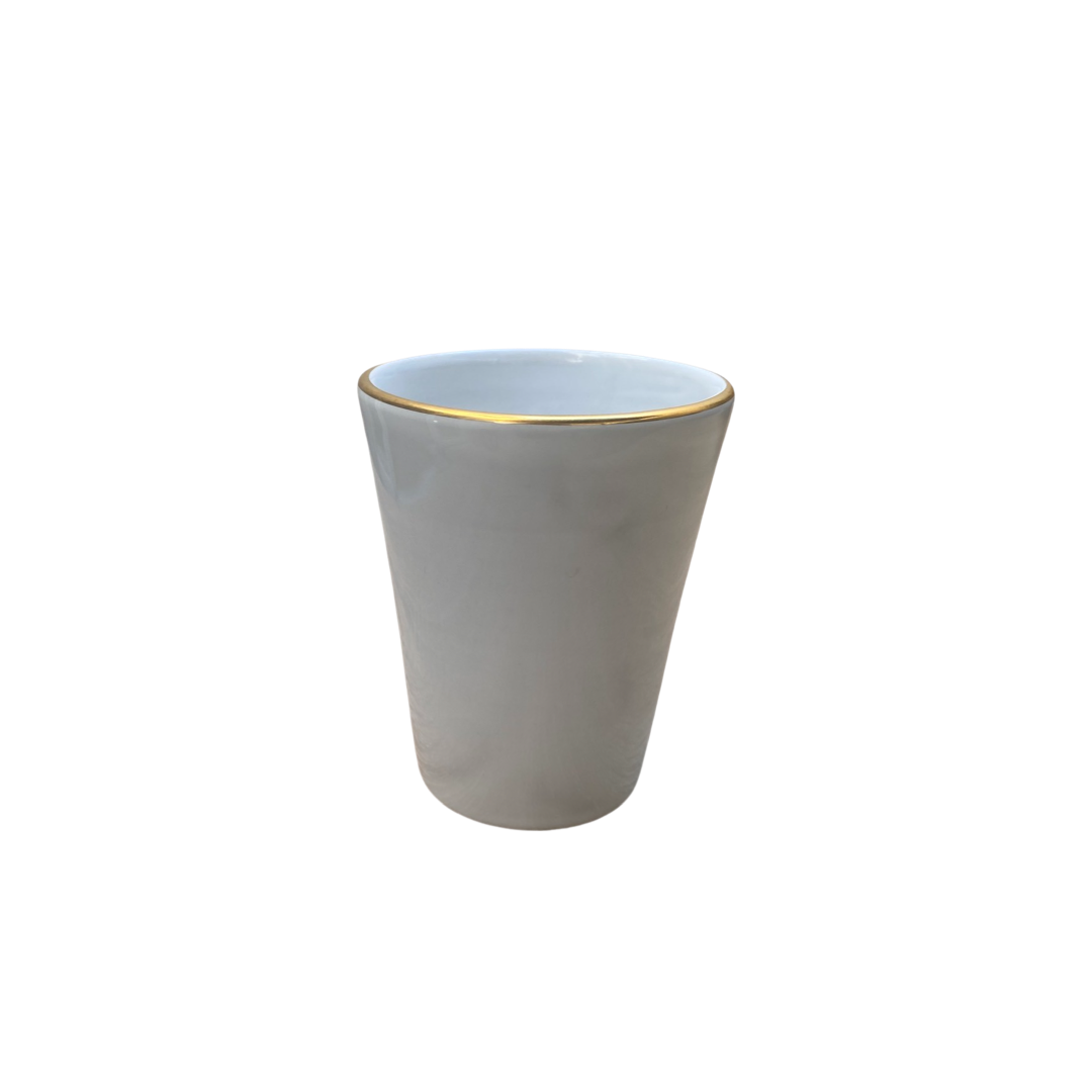 TASA BELDÍ AZZA BLANCO Y ORO | D 8cm x 11.5 cm
