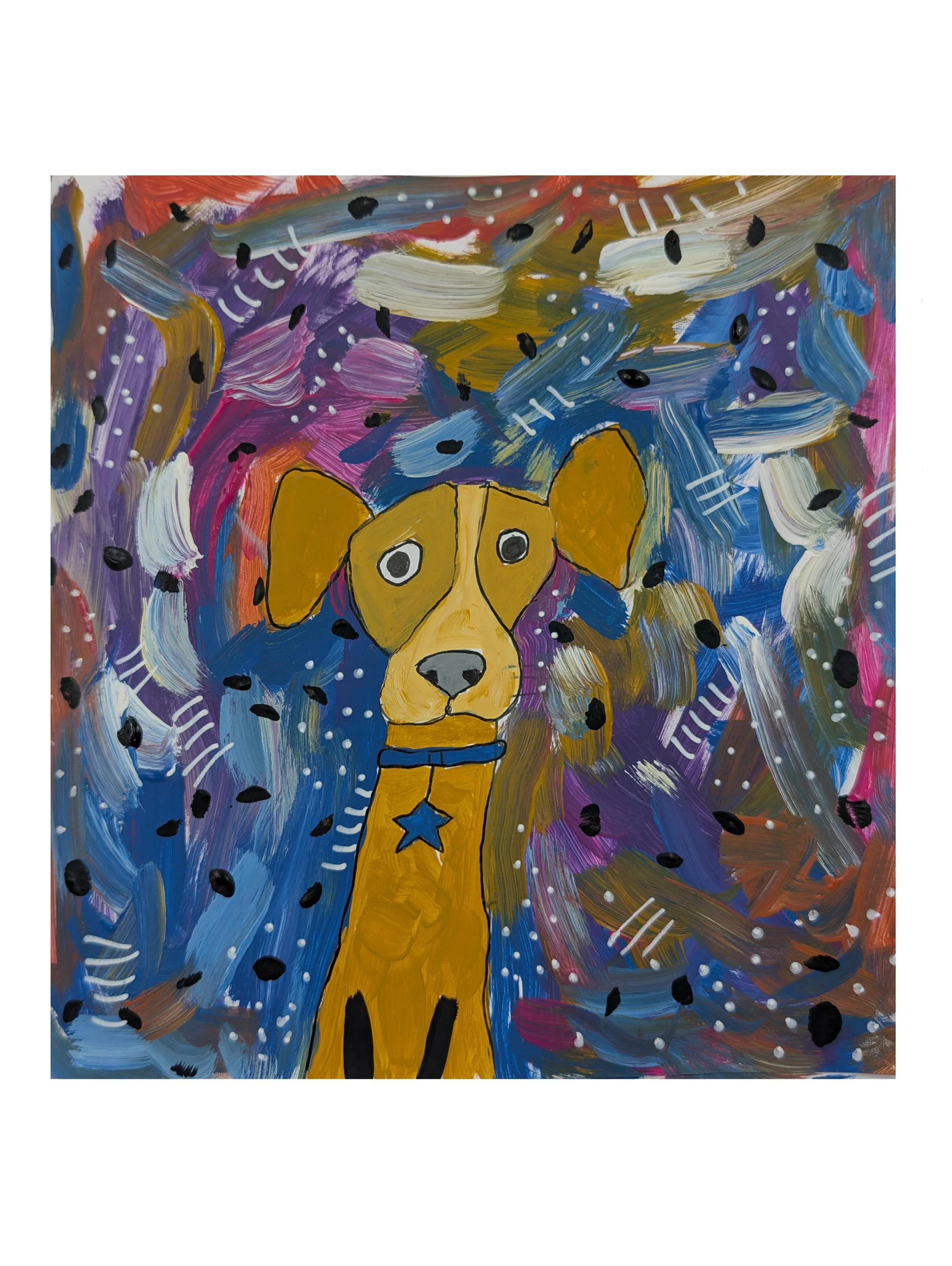 ✨ A little peek into my creative world today &mdash; whimsical dogs, colorful brushstrokes, and a hand-drawn mandala full of joyful details. If you&rsquo;d like to see the process behind these pieces, you can watch the full videos on my YouTube chann