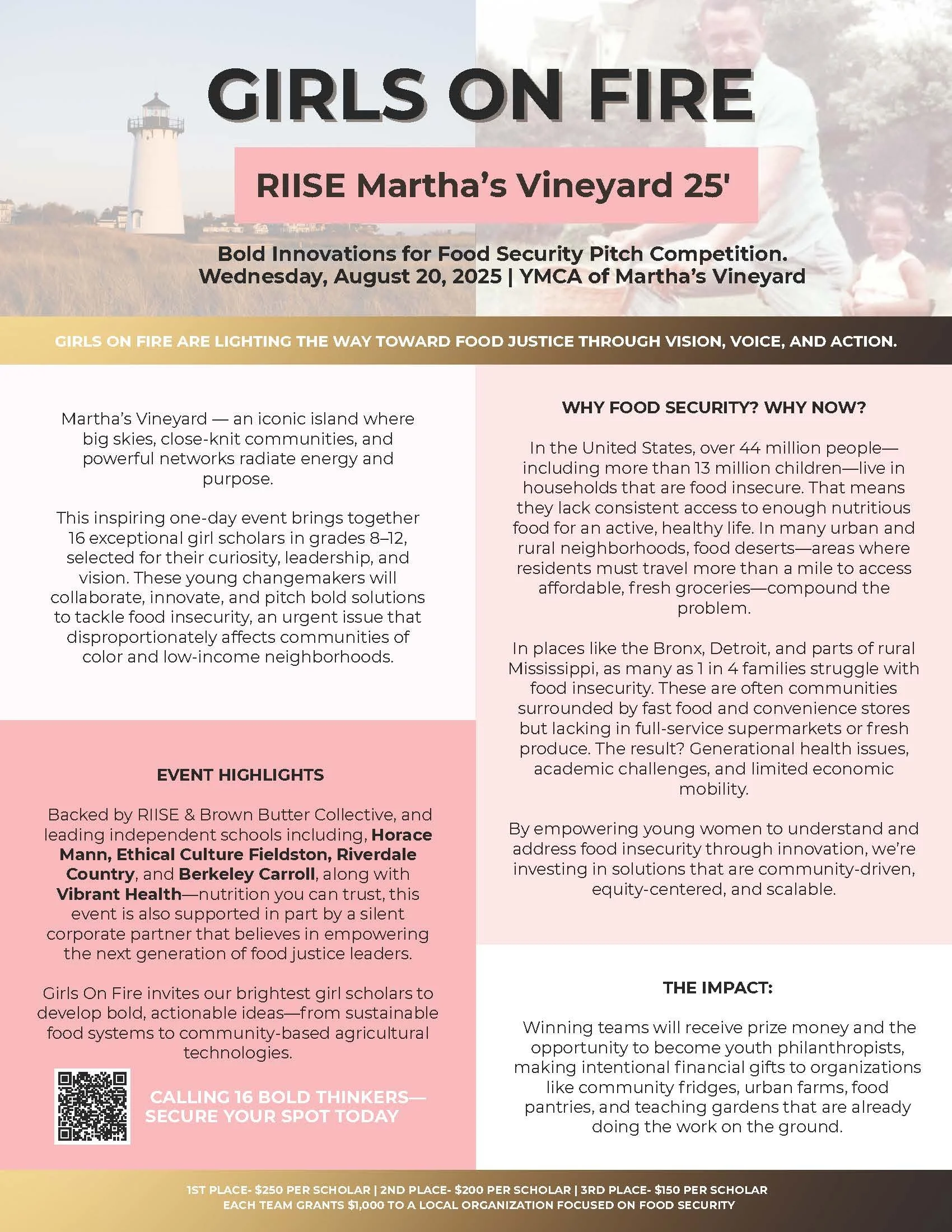Girls On Fire: Martha’s Vineyard Bold Innovations for Food Security Pitch Competition.