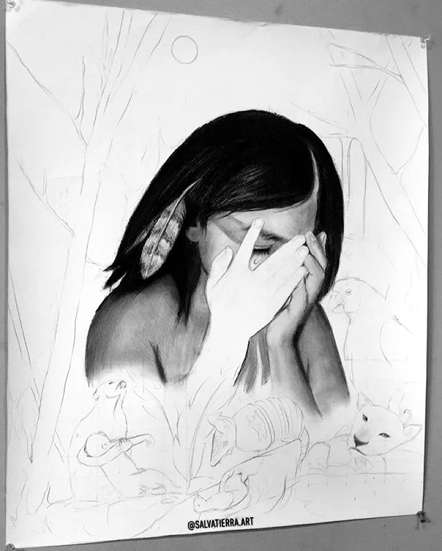 It&rsquo;s been a while since I felt inspired and felt the need to express myself with my work.. #sosbolivia #soschiquitania #amazon #prayforamazonia .
.
.
.
.
.
.
.
.
.
.
.
.
#art #arte #arts #salvatierraart #artist #artistsoninstagram #artista #art