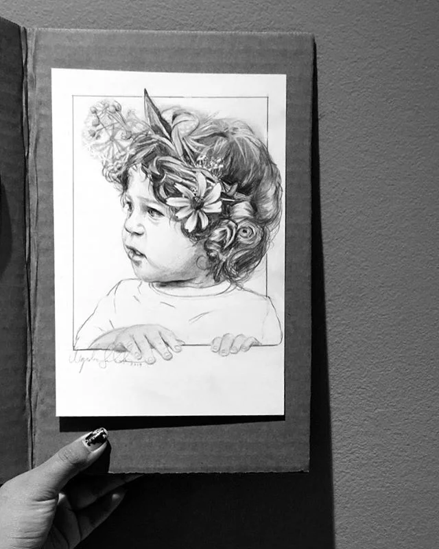 Loved working on this commission, the curls the flowers &amp; cuteness 😍✍🏽 #salvatierraart .
.
.
.
.
.
.
.
.
#art #arte #artistsoninstagram #art_perspective #artoftheday #art_spotlight #fineartpainting #artcollective #instaart #artdaily #artlife #s