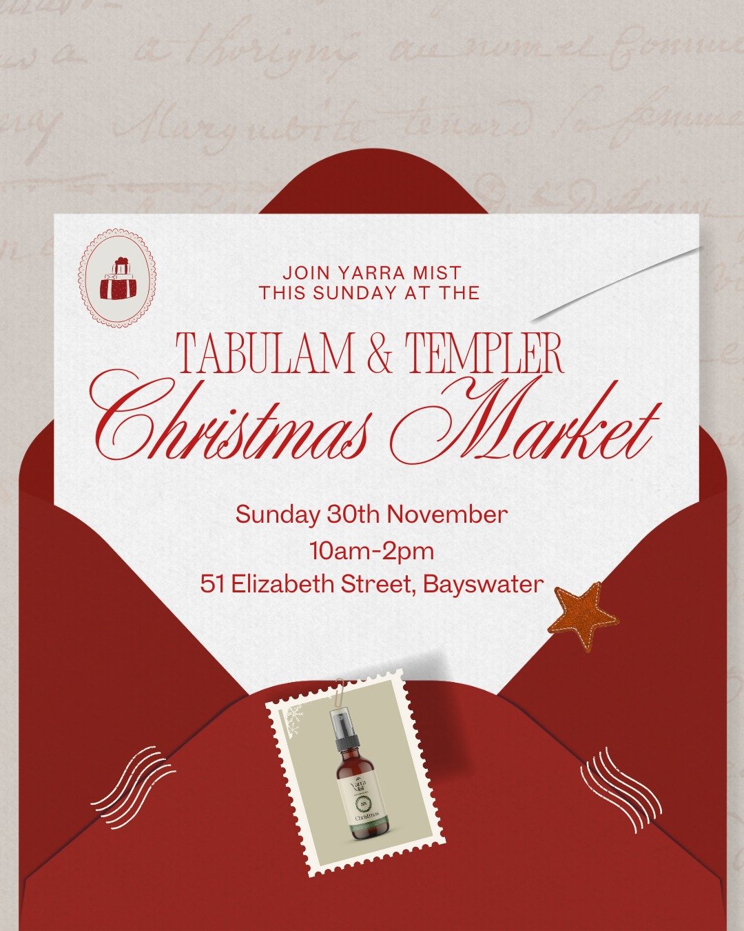 Join us this Sunday at the annual Tabulam &amp; Templer Christmas Market 🎄

Come along and stock up on your Christmas gifts! We will have our full range available plus some special hamper offers and of course we will have our Christmas Spritz availa
