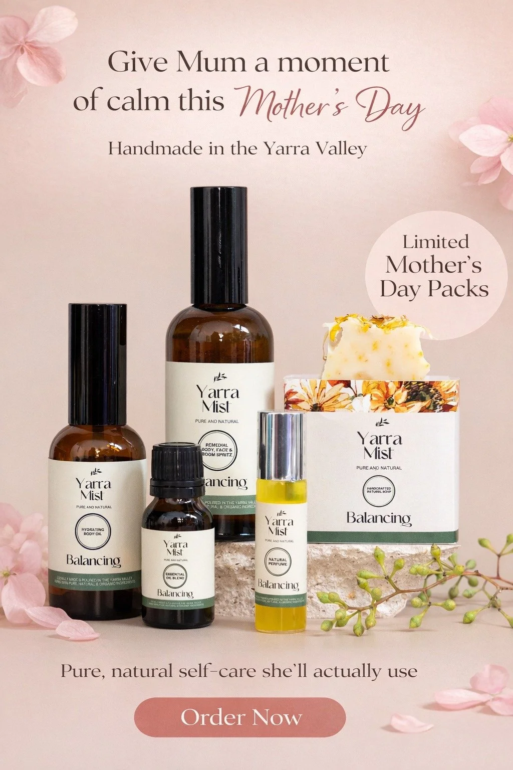 🌷Design your own bundle🌷
Choose 1, 2, 3 or more of Mum's favourite Yarra Mist aromatherapy products to make the perfect gift for Mother's Day. Each one with it's own therapeutic benefits created for today's busy lifestyle.
📍Order online www.yarram