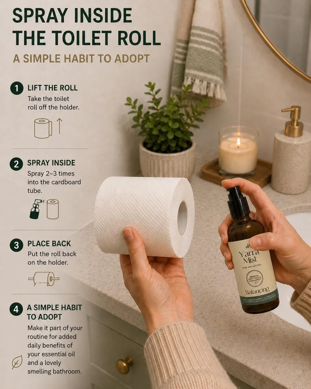😱I&rsquo;M A LITTLE SCARED TO POST THIS😱

It&rsquo;s not quite the topic we associate with essential oils but a super FREE life hack to get the most out of your favourite Yarra Mist products and still remaining all natural in the home, bathroom or 