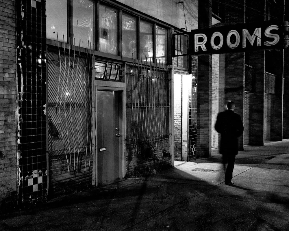 Sharon Wish Rooms, 2010 This photograph is resonant of Vancouver in the past. It was time when old structures were allowed to take their place and stand proudly in the fabric of Vancouver’s urban landscape with no judgement.