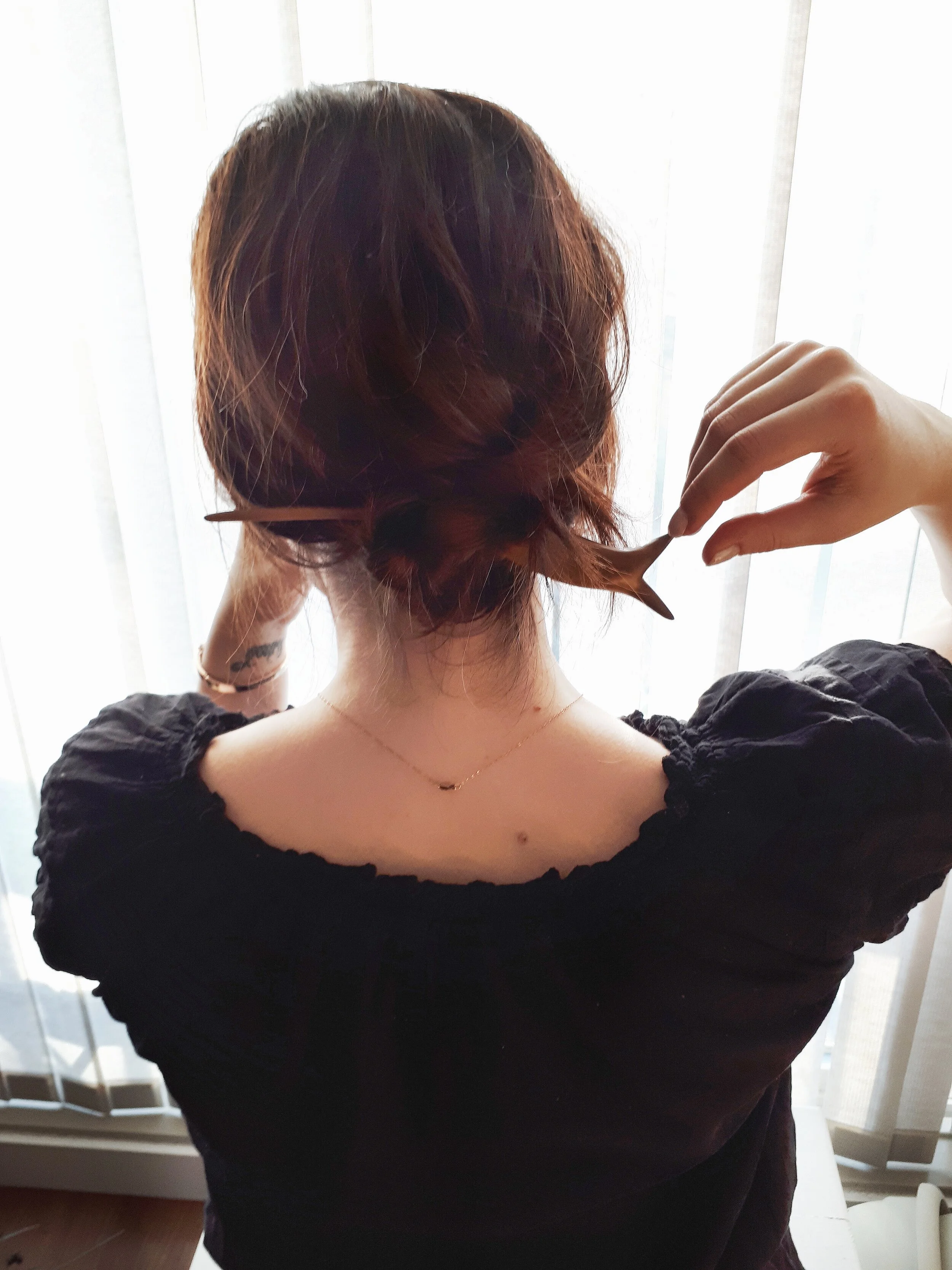 Handcrafted hair sticks from reclaimed root wood | Eco-friendly hair accessories from SAYA Designs