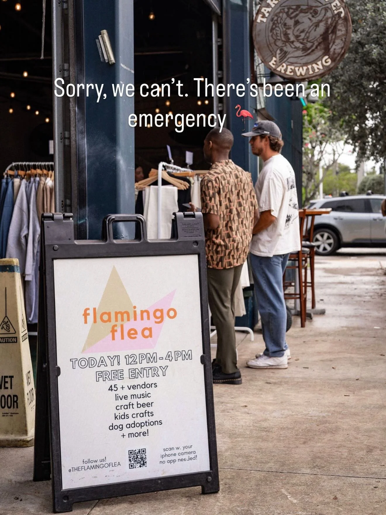 There&rsquo;s been an emergency but I can explain 🤭 which one are you running towards?? 

Swipe all the way for details on next Sundays Flamingo Flea 

Shout out to our photographer @moments.by.mel