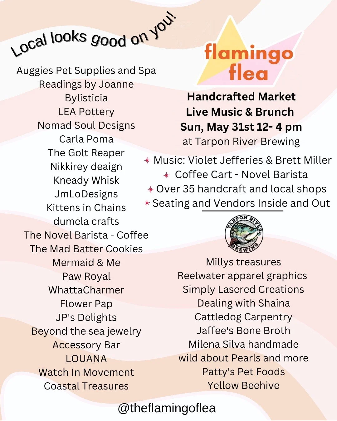 Excited to kick off summer this Sunday. Swipe for all summer vibes youll see at the flea this Sunday from bright accessories, custom beach cowboy hats, post pool cookies, spice it up for local hot sauce, thrifted shorts, summer skincare, and don't fo