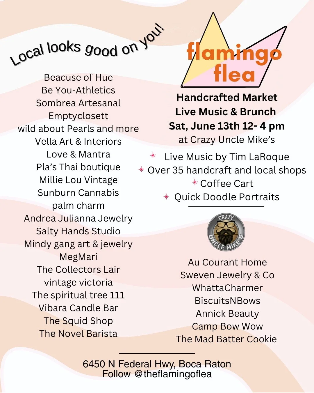 So much in store for this Saturday's Flamingo Flea at Crazy Uncle Mike's. We wont be back until August 15 - don't miss out!