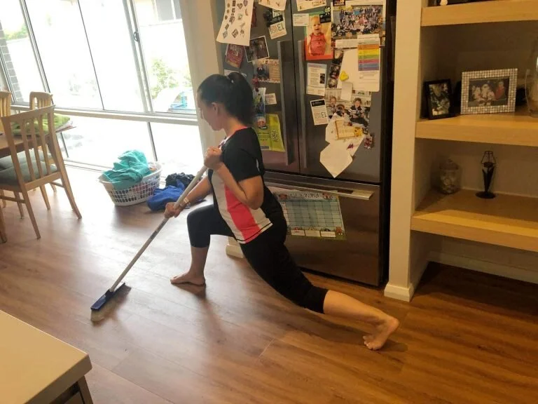 Intentional Incidental exercise   Most people have heard about the term incidental exercise. This is where you are going about your everyday tasks but increasing the opportunities for movement. This could be taking the stairs instead of the elevator, parking your car a bit further away from the shops or even doing the housework. Intentional incidental exercise takes it one step further. This is where you intentionally do some exercise during those incidental moments. For example, the children might be in the bath so you do some squats while you watch them, you might be waiting for the kettle to boil so do some push ups, you might be on hold on the phone so you do some lunges.     Turning play into a workout   When you have a baby or young child, you are guaranteed to have some form of play taking place in your day. Take advantage of these opportunities and get a little creative. Babies love being used as a weight (within reason – don’t go swinging baby like a kettlebell). Love kissing your baby? Do push ups with them underneath you and give them a kiss each time you lower down. As babies grow into toddlers and preschoolers there is even more creative fun to be had. Mum doing a plank makes a great tunnel to crawl under and active songs such as Hokey Pokey or the Macarena can be great fun to do together!