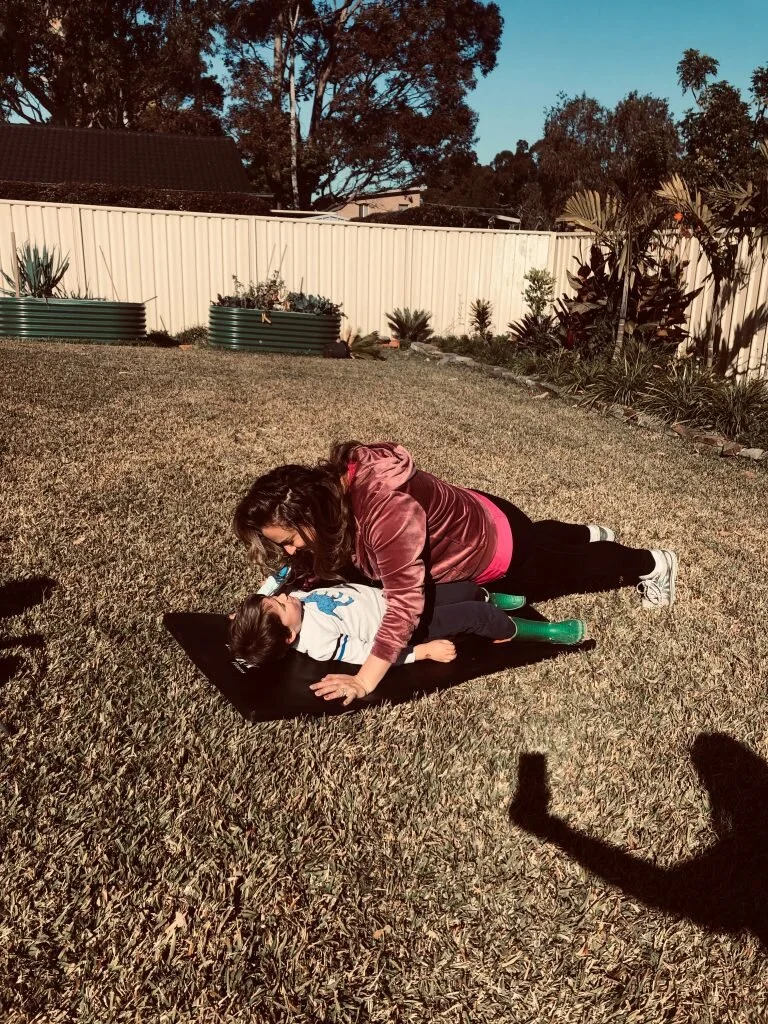 Use What You Have   A workout isn’t all about lifting weights or pushing yourself to a state of breathlessness. Use the resources that you have. For example taking your child for a walk is a fantastic way of increasing your daily movement and pushing a pram up a hill is no easy feat! Similiarly, baby swim lessons can be quite taxing on the arms and provides an excellent resistance workout as you walk/swim your child through the water. If you happen to find a spare 20 minutes in your day, here is a great little stretch video that will not only leave you feeling fantastic but will energise you to!  http://bit.ly/MumMeFitTime_Stretch   At the end of the day, it is about finding a way to workout in your day that is going to fit for you. One of my favourite quote’s is “ Every step I take brings me one step closer to achieving my goals ”. I have no idea who wrote that quote, but I challenge you to consciously keep that in mind when you are aiming to reach your daily exercise goals.  If you would love further workouts that are easy to do at-home without the stress of packing the children in the car or finding babysitters so that you can go to the gym, then check out my  Mind &amp; Body Bootcamp . Registrations are now open for the October round.