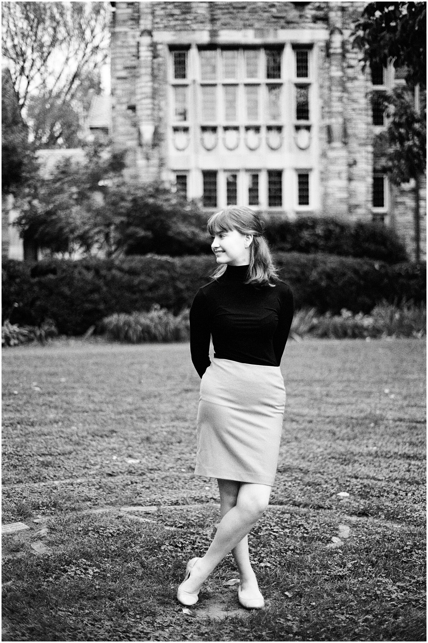 Classic elegance in black and white photo, for a class of 2021 senior session in Nashville
