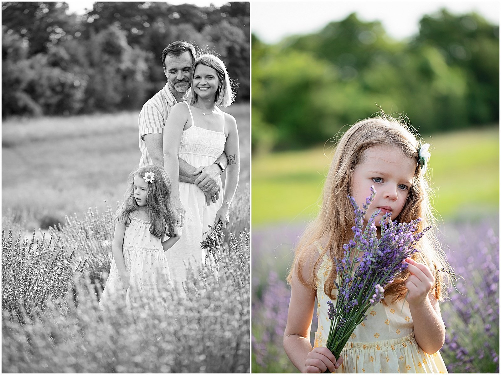 A Nashville family of three at the lavender fields, summer photographs