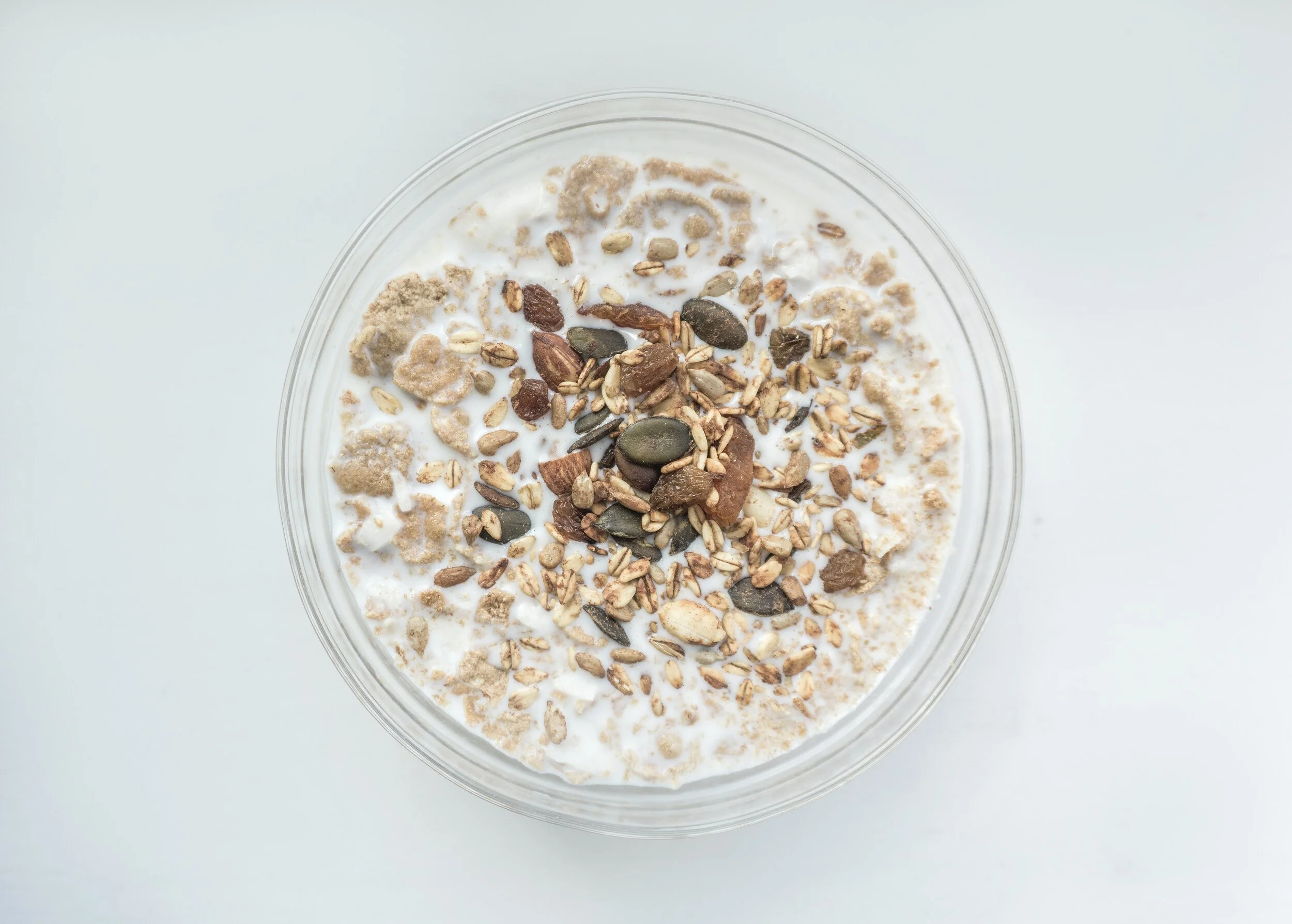 Porridge, fruit &amp; mixed nuts 