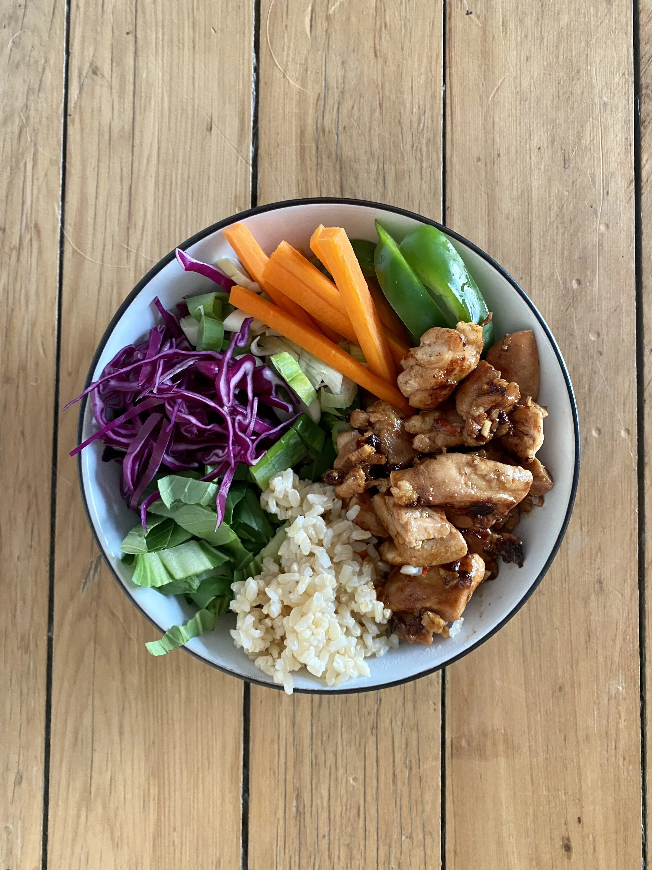 Teriyaki chicken (or tofu) bowl 
