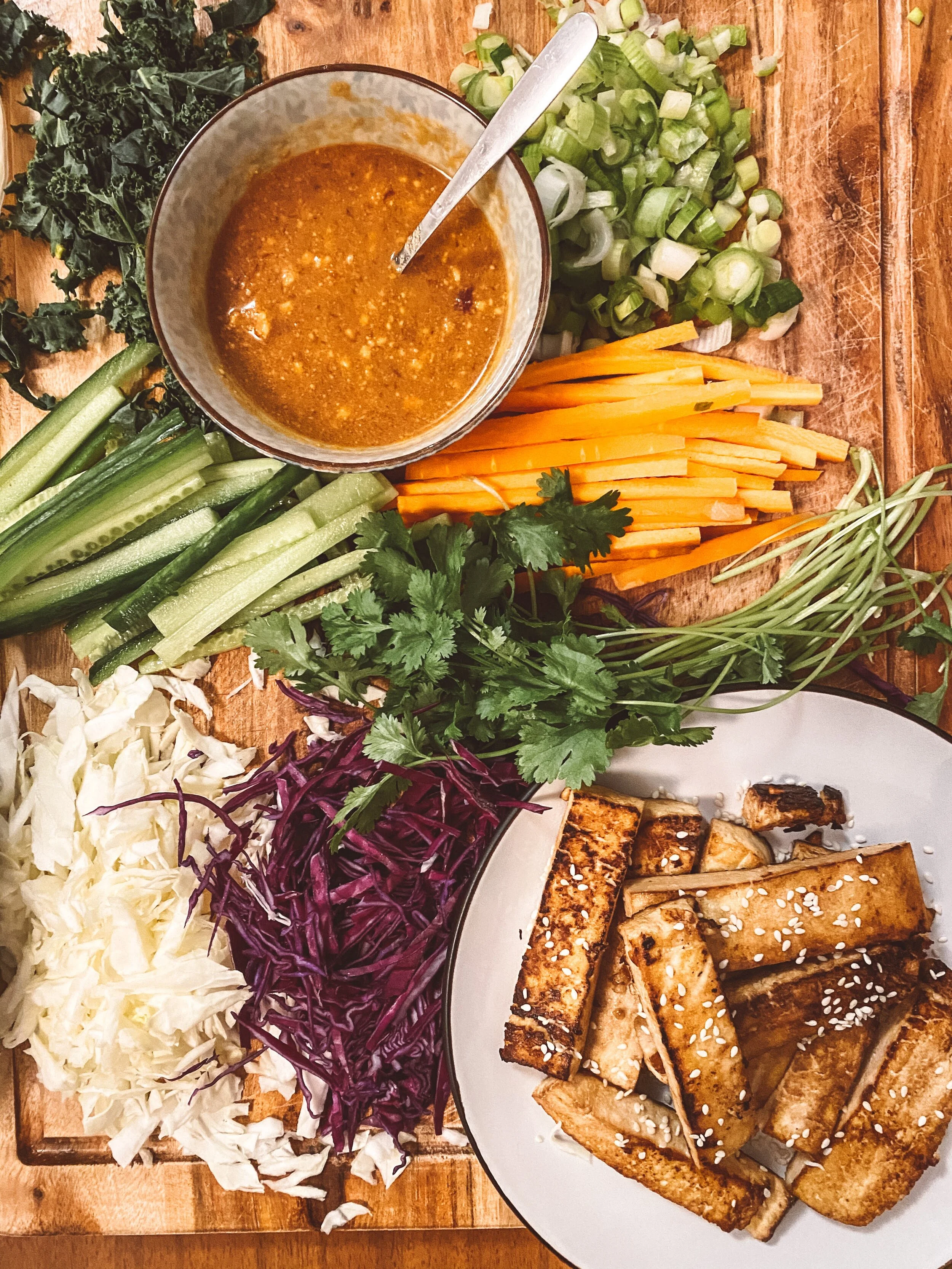 Fresh Vietnamese Spring Rolls with Peanut Dipping sauce