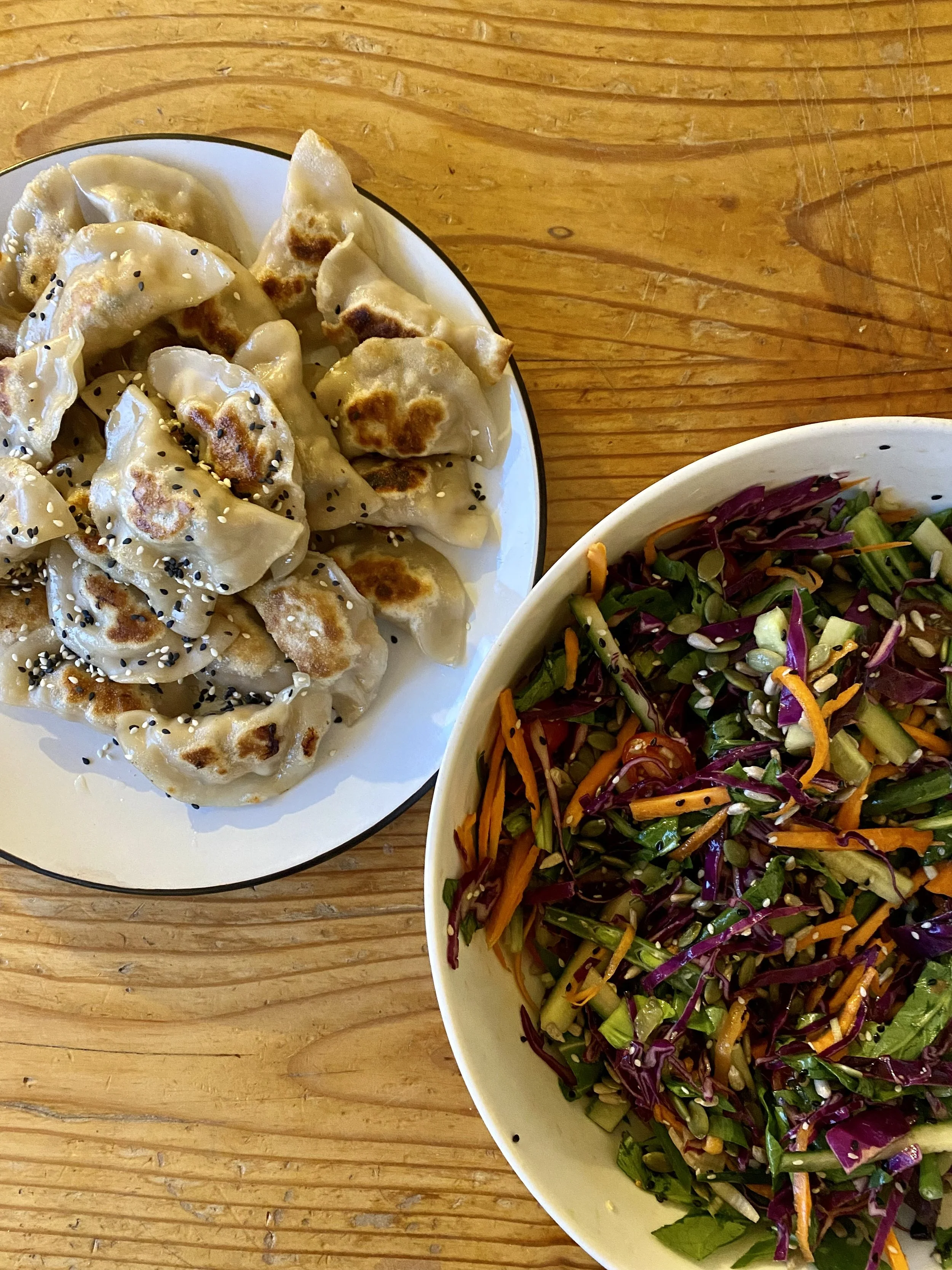 Dumplings with Slaw