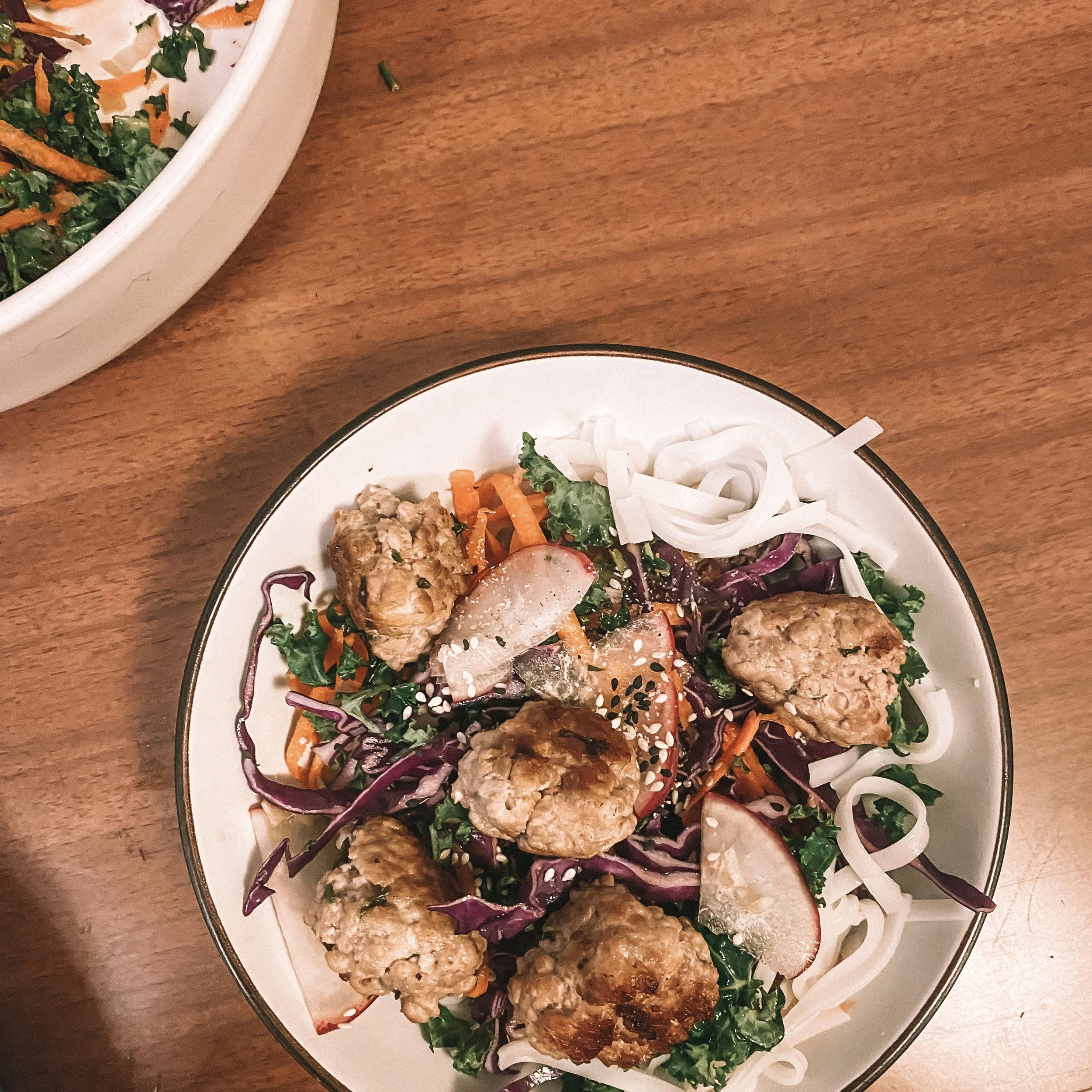 Fresh Vietnamese Pork Meatball Salad