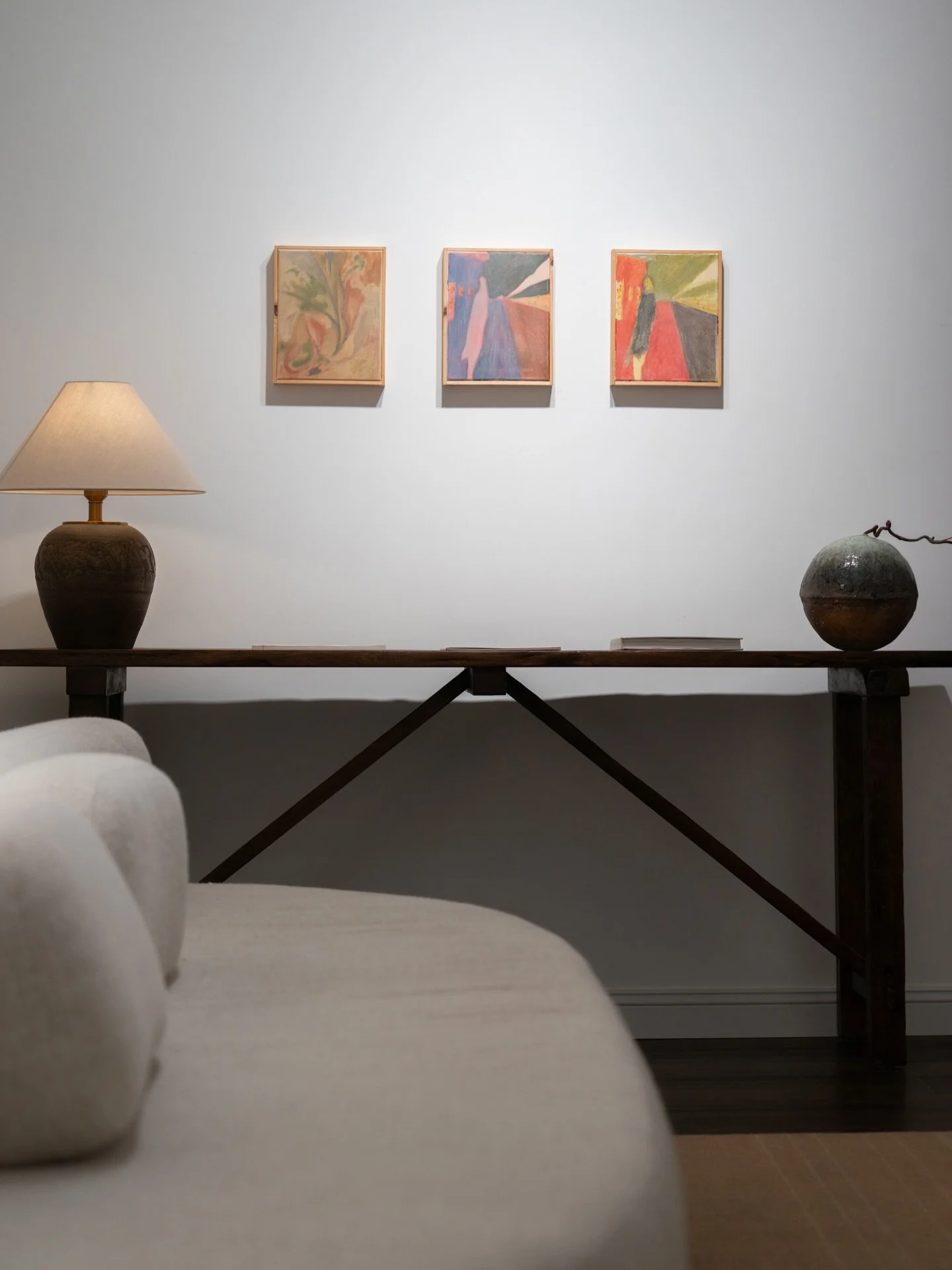 Installation views of ROAM: a selection of intimate paintings by Ted Gahl. 

For Gahl, seeing is an act of patience: when you slow down, the world begins to reveal itself. In these small-scale works, subtle shifts of light, shape, and color invite at