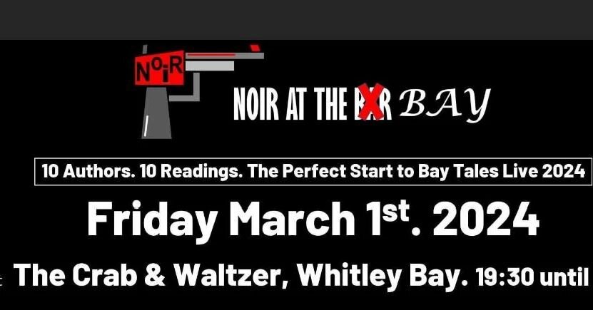 Very excited to be wending my way north 2 weeks today to read at #noiratthebar as part of @bay_tales Live 24.

Such a cracking lineup, can't wait to get up to Whitley Bay for my first ever #baytaleslive!

See you soon, Simon &amp; Vic!

#bookfestival
