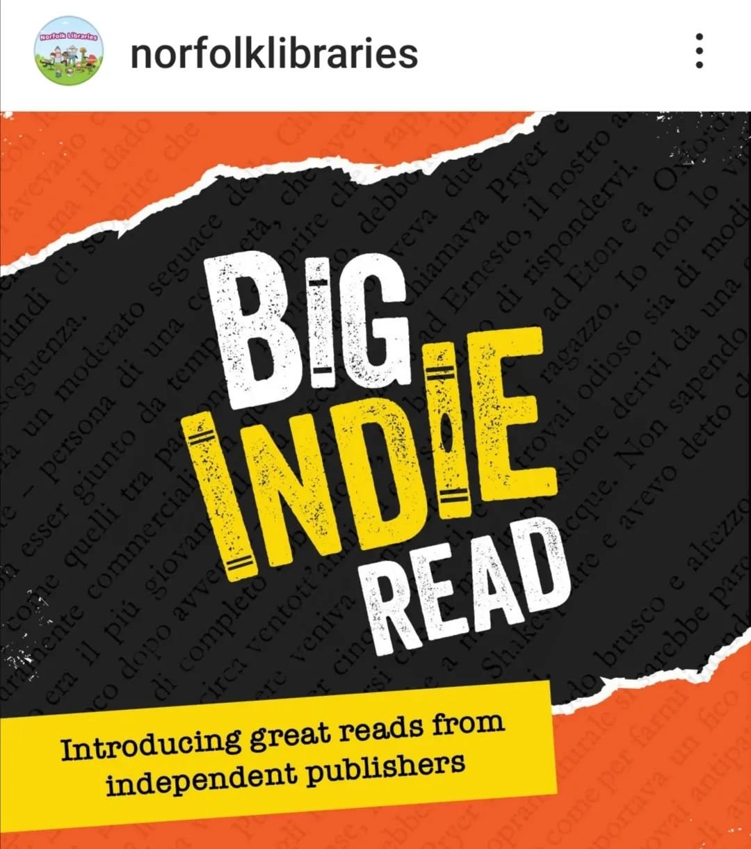 Delighted to be taking part in @norfolklibraries #greatindiereads next Tuesday 16th April at 6.30pm.

I'll be reading a few chapters from ONE &amp; discussing the ideas behind the book, so if you are free do join us.

It's a free event by zoom, you j