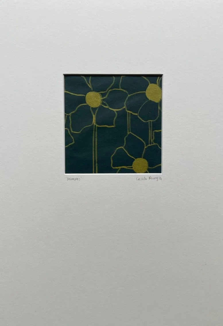 Anemones -  Linocut by Cressida Murray