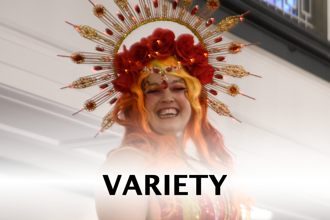 Fire-themed Stilt Walker