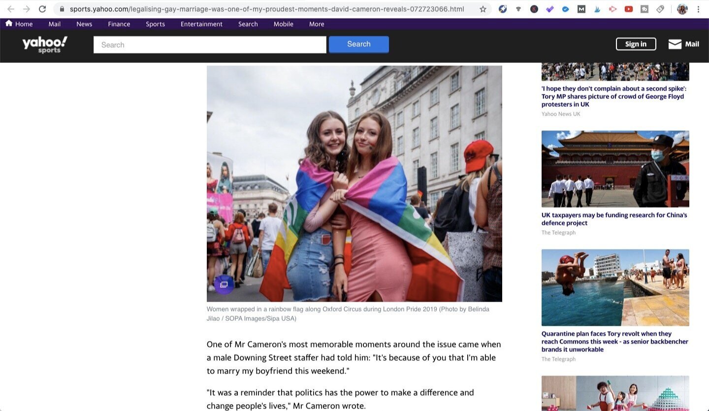 Screenshot taken from Yahoo News.