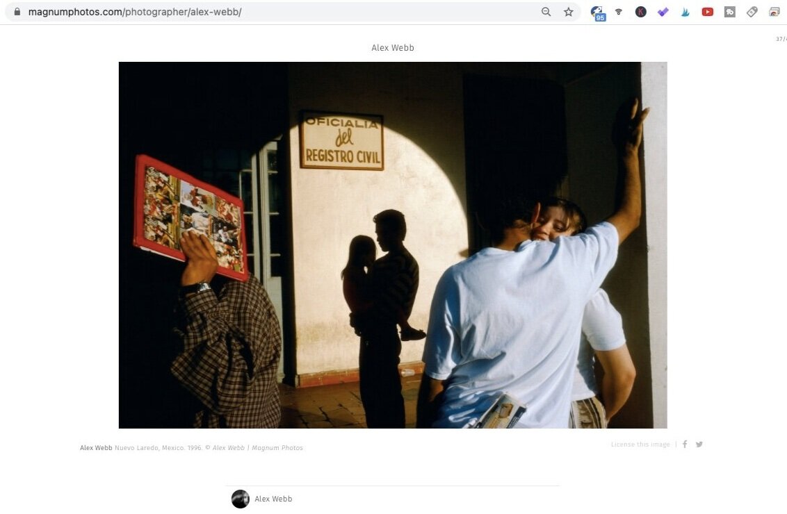 Nuevo Laredo, Mexico (1996). Photo by Alex Webb. Screen shot taken from Magnum Photos.