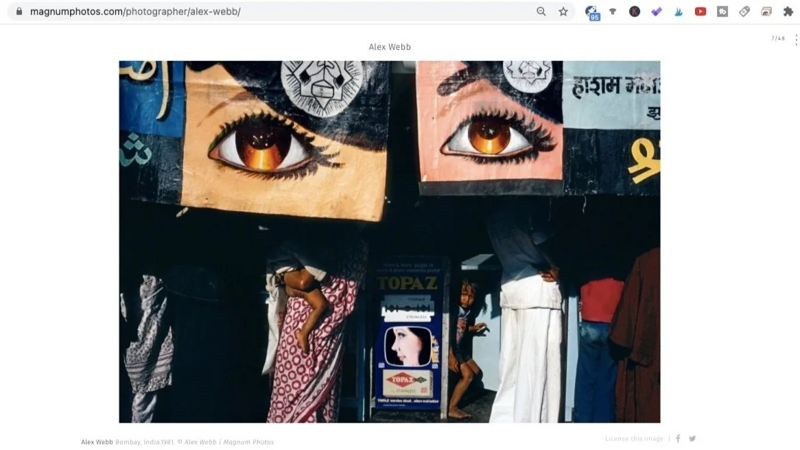 Bombay, India (1981). Photo by Alex Webb. Screen shot taken from  Magnum Photos .