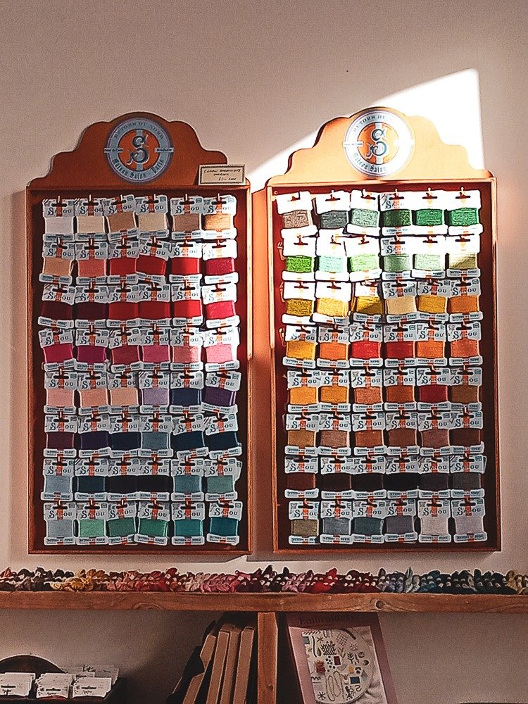 I've been coveting all the lovely haberdashery from @maisonsajouofficiel for many years, so I'm delighted to have a selection now in the shop.
This is the cotton embroidery thread - such glorious colours! 
We have other things too, with more on it's 