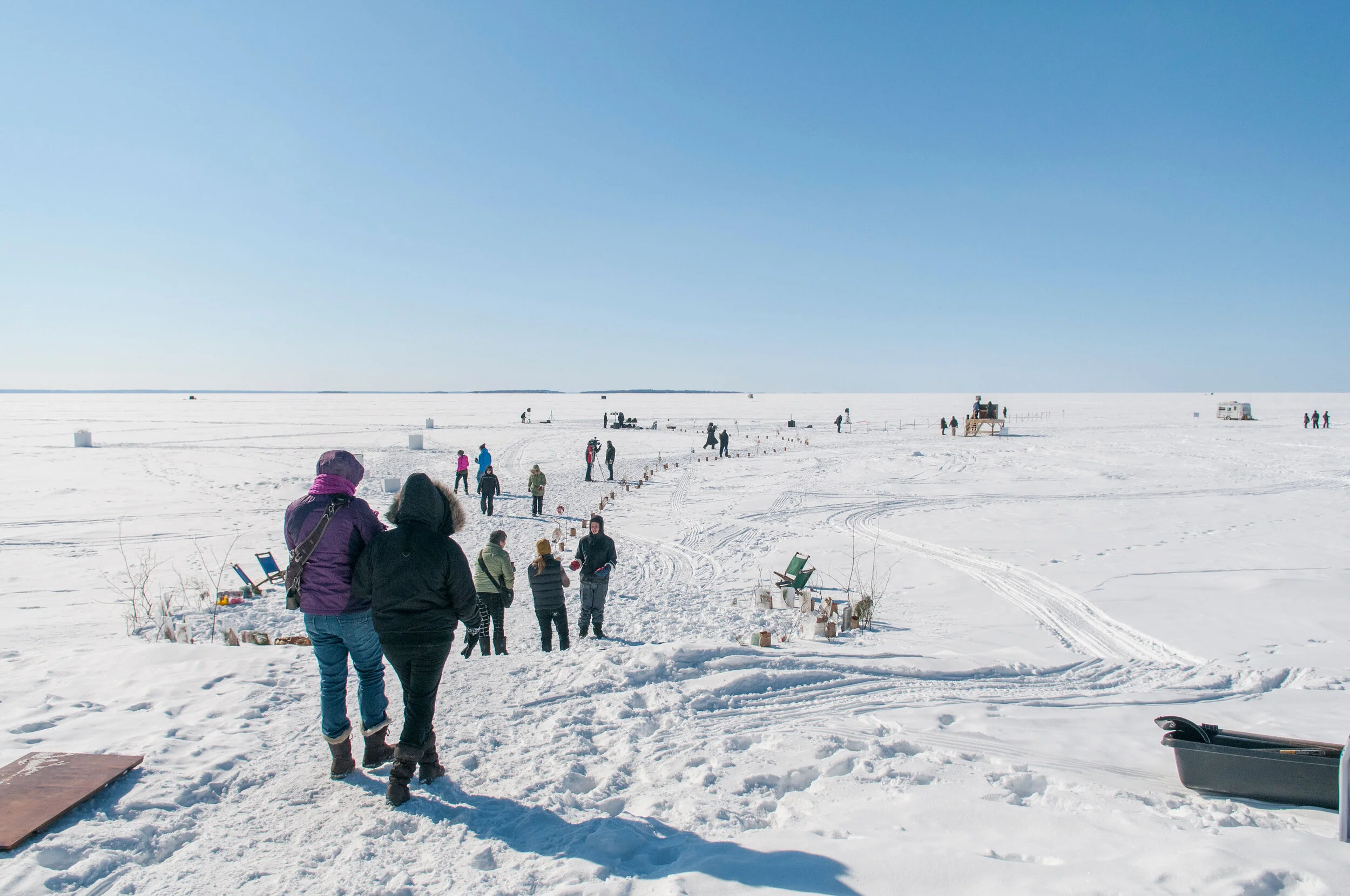 Opening day of Ice Follies 2014, just east of The Boat Restaurant on Lake Nipissing. Photo by Liz Lott.