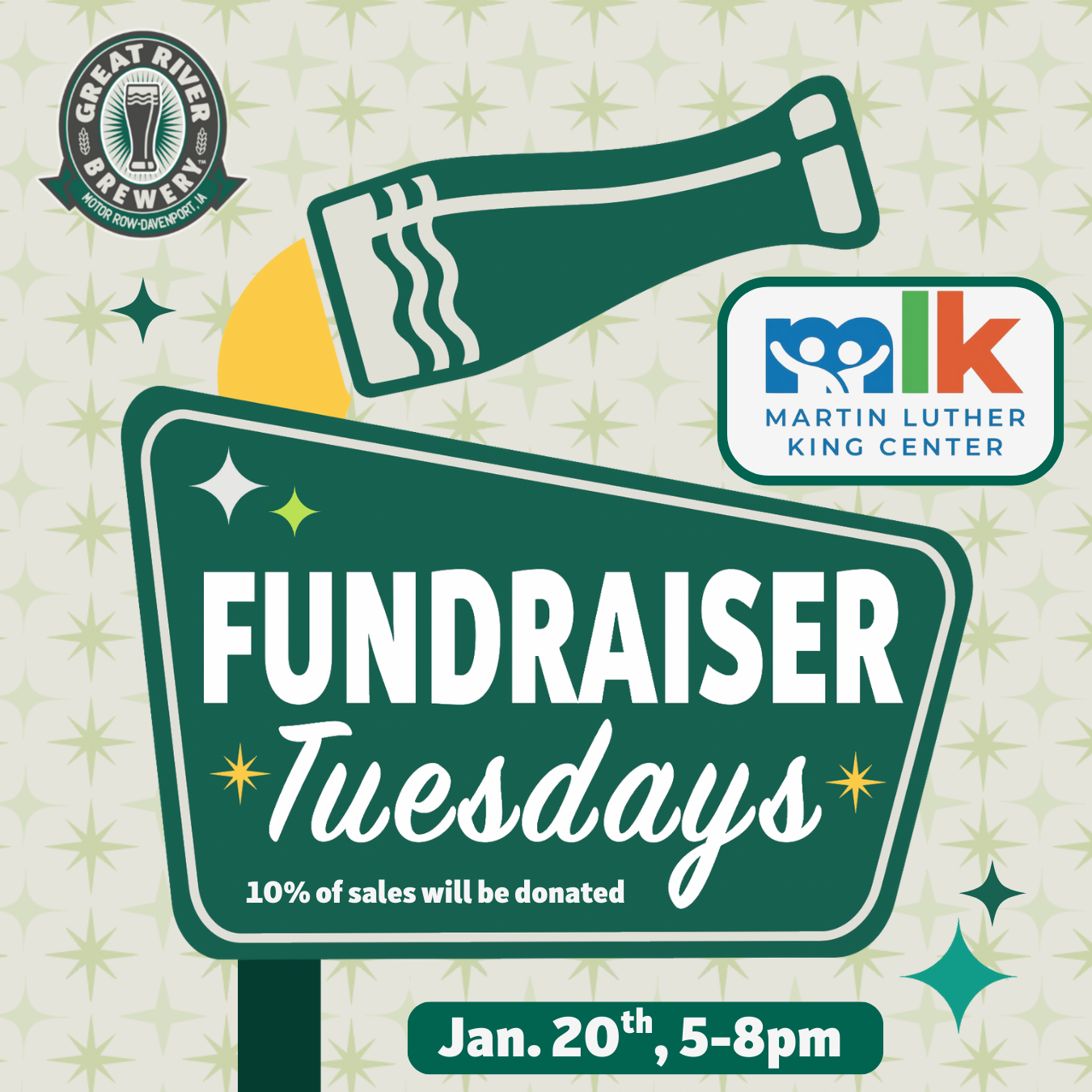 Fundraiser Tuesday at Great River Brewery