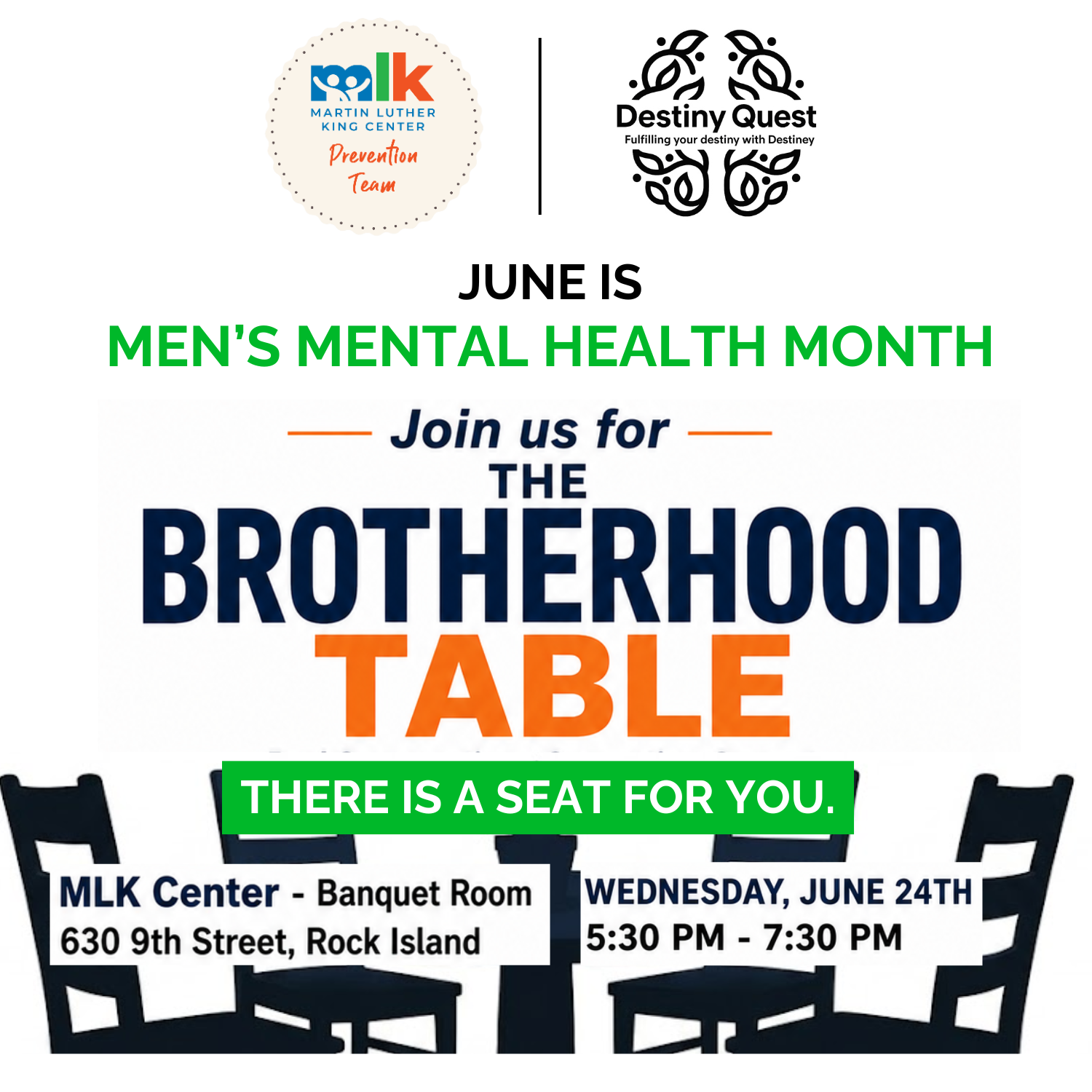 MLK Center Prevention Team Presents: The Brotherhood Table