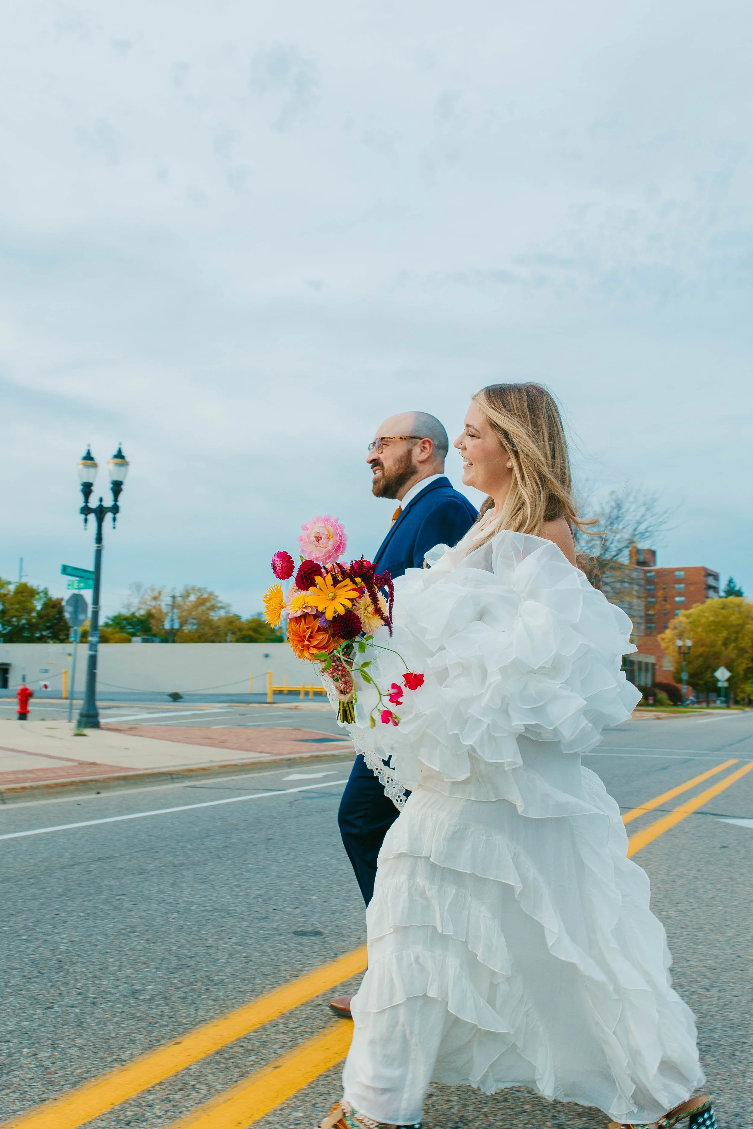 Madi and Savvas \\ Downtown Lansing Elopement