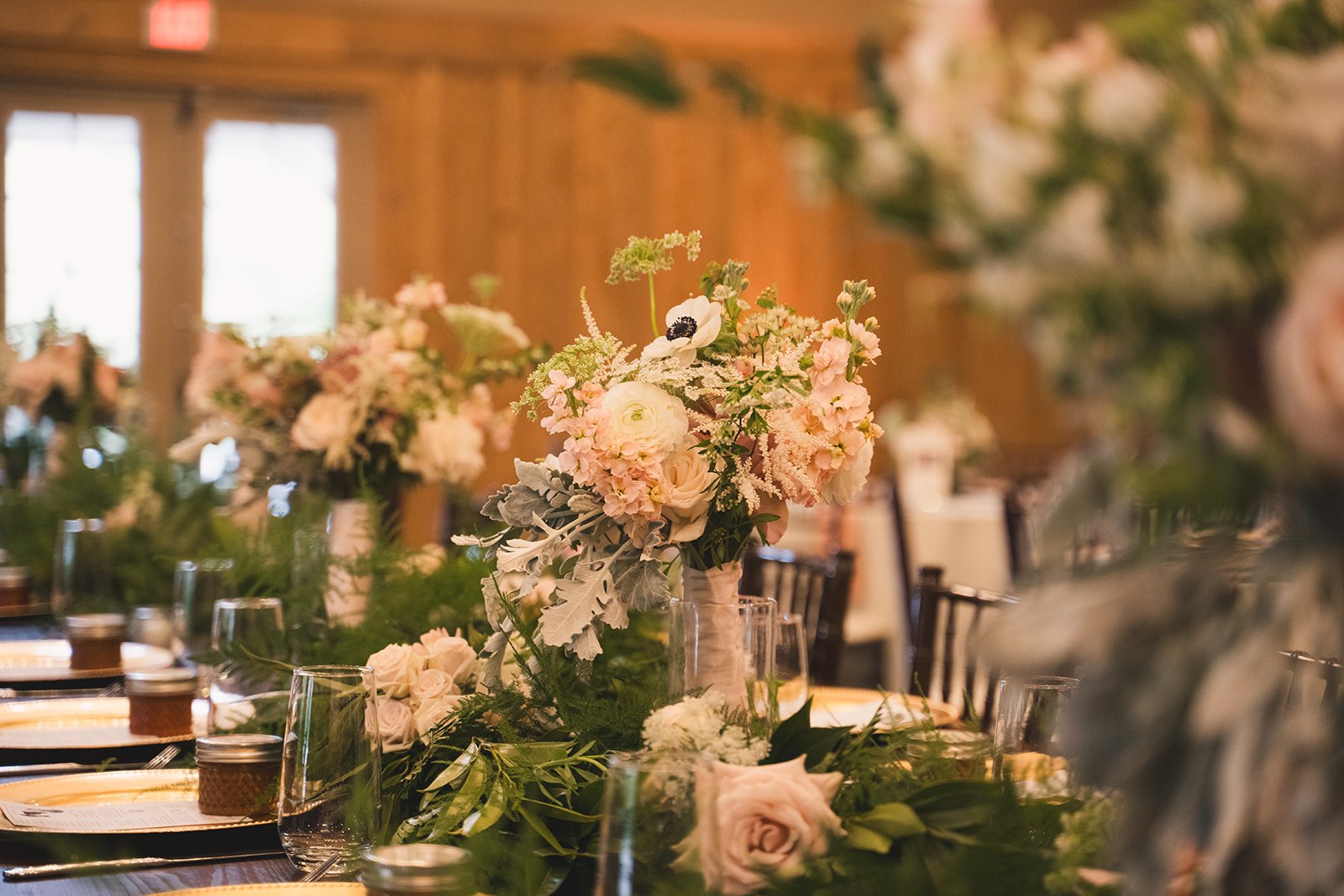 Bridesmaids' bouquets are so pretty - why not reuse them as reception decorations? Not only is it a way to save a little money, it's also great for the environment. 

Photo/Video @bahia_films @naomi_jemison
Planning @southerncharmevents
Catering @pas