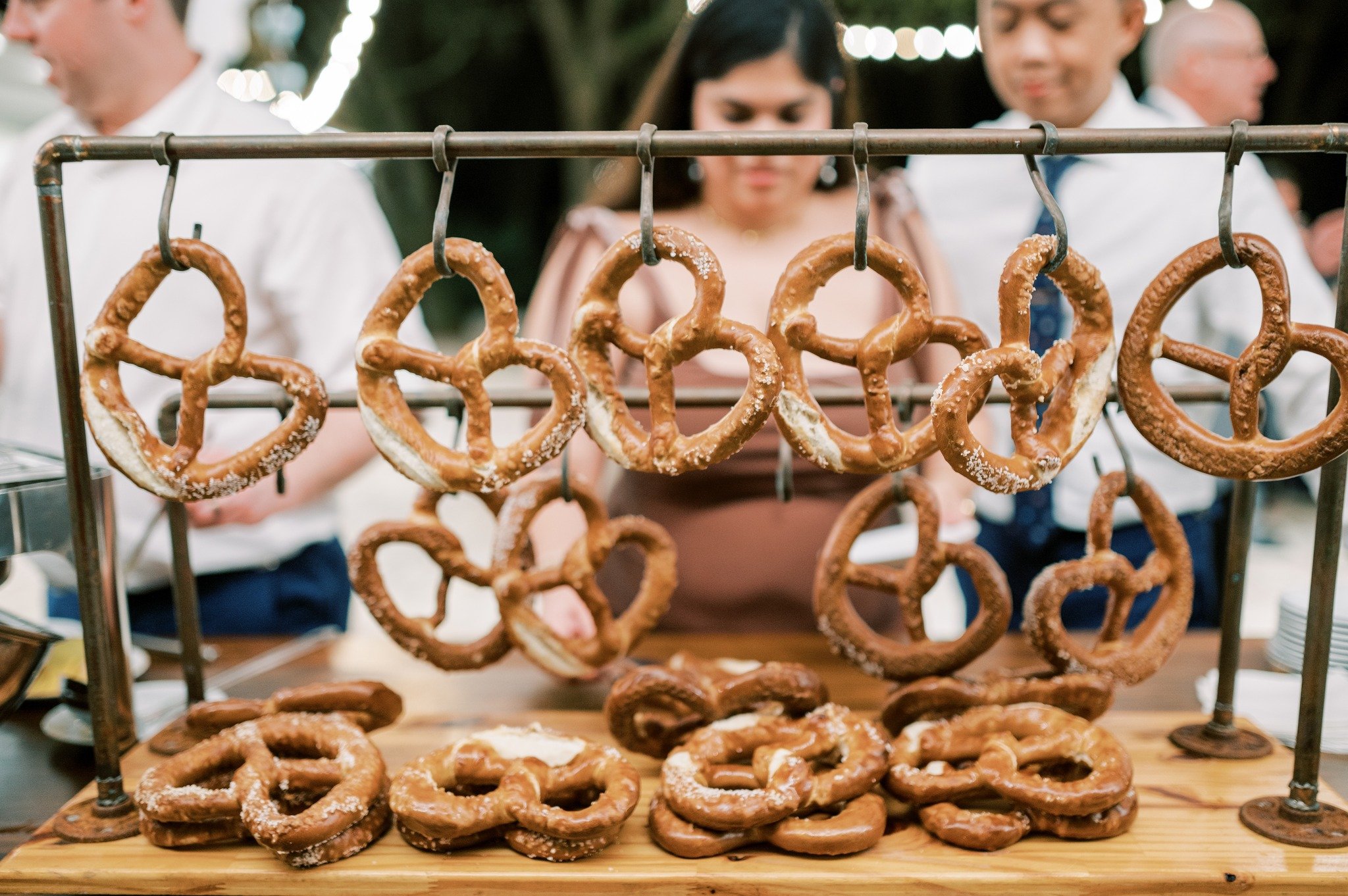 Hot pretzels as a late night snack? Yes, please! 🥨

Wait... what's a late night snack? These yummy treats (sometimes salty, sometimes sweet) are usually served 1-1.5 hours before the end of your reception after your guests have worked up an appetite