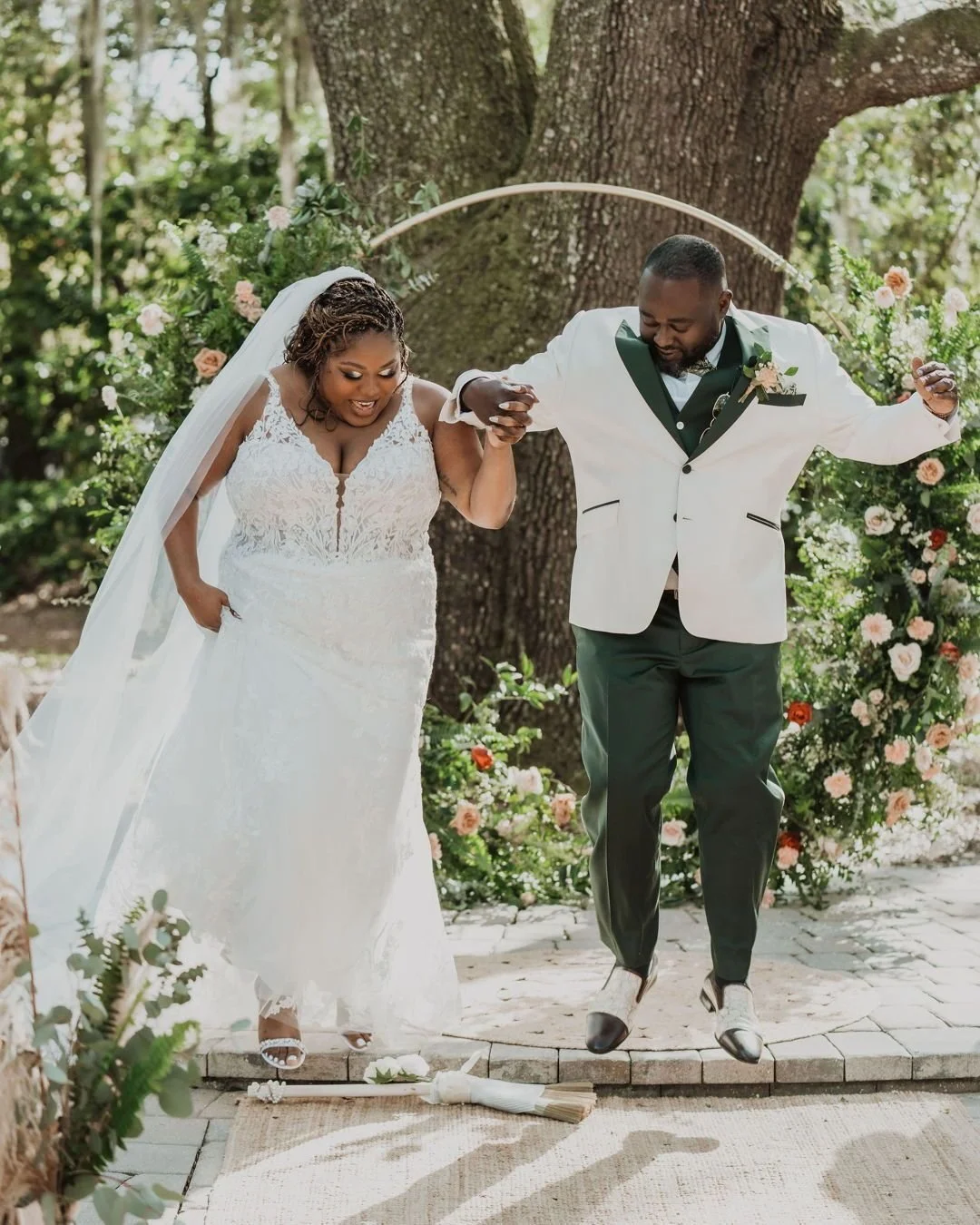 Joy in its purest form ✨ After saying “I do,” this beautiful couple leapt into married life - quite literally! A moment steeped in tradition, laughter, and love… reminding us that every celebration of union is also a celebration of