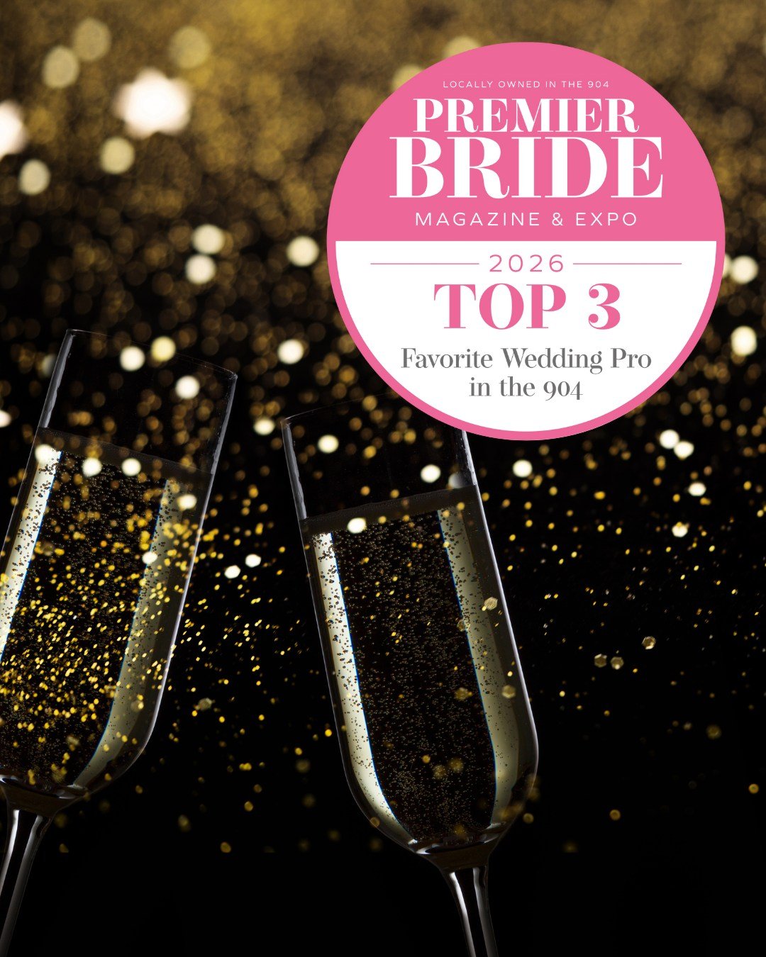 We're starting the year off with exciting news! @premierbridefl readers voted us in the Top 3 again this year. We're honored to be in such great company and we're looking forward to a dazzling 2026!